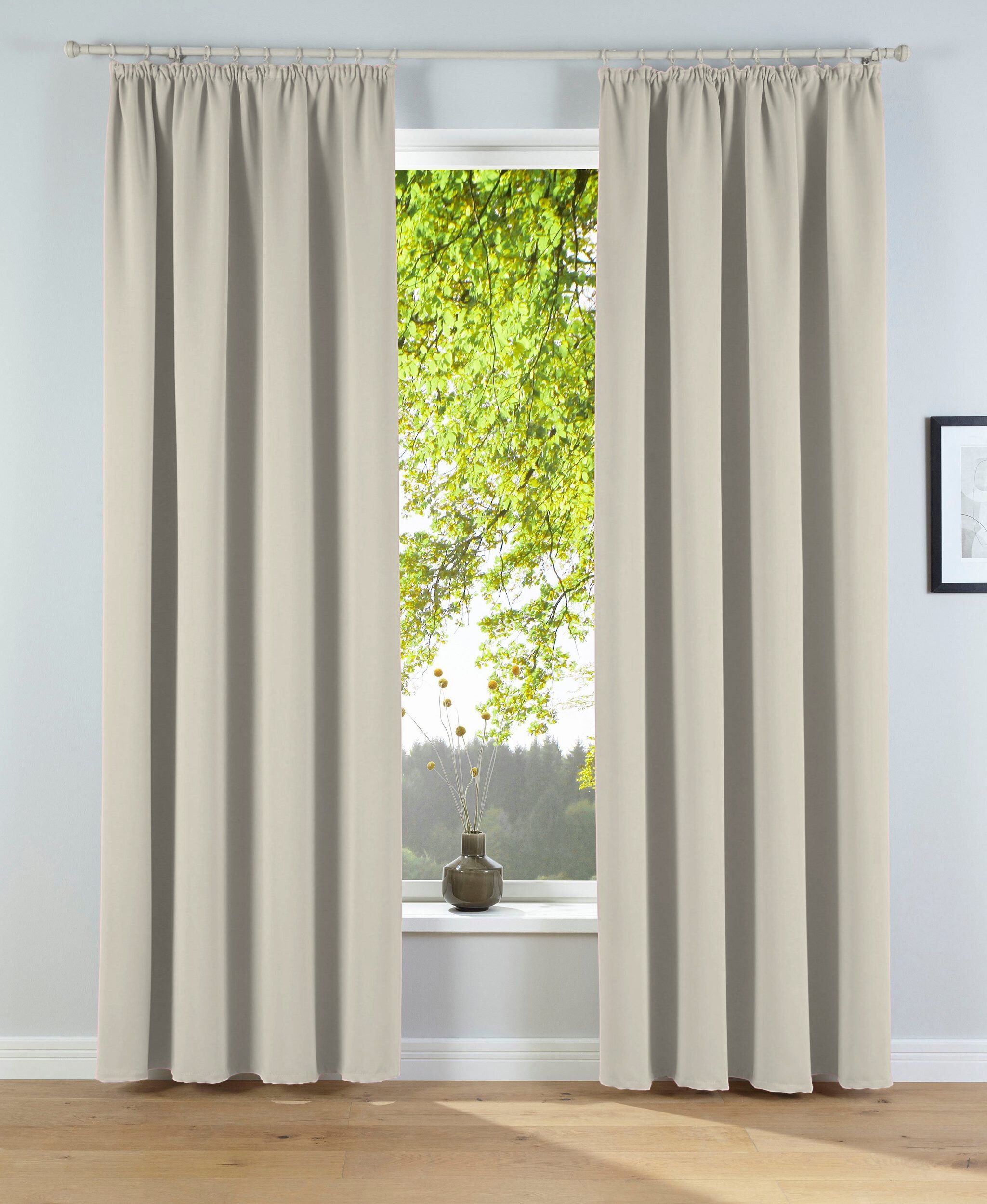 OTTO home Verdunkelungsvorhang Solana (2 St), Ösen, verdunkelnd, 2-er Set, Breite 140 cm, einfarbig