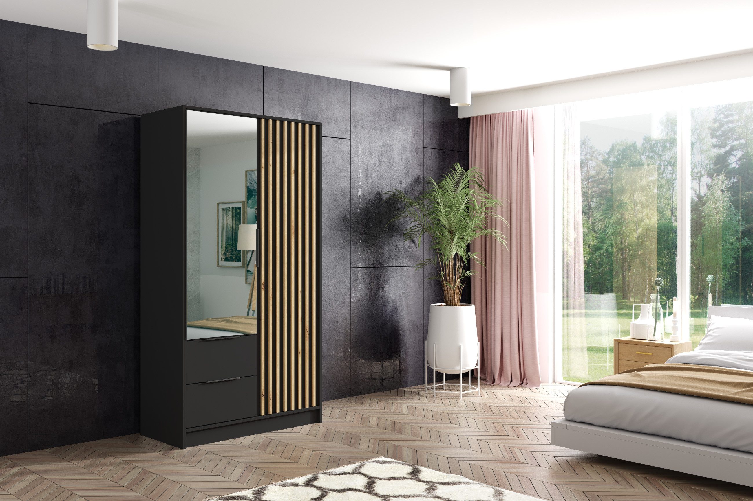 ALTDECOR Drehtürenschrank NERA (Kleiderschrank Garderobenschrank mit günstig online kaufen