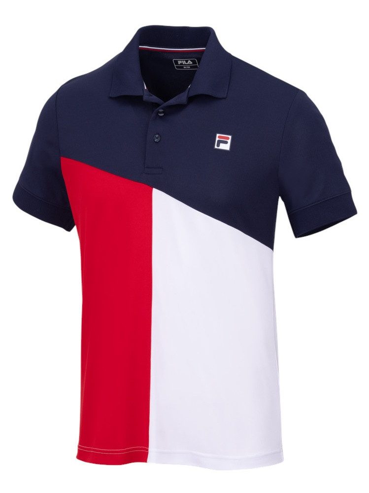 Poloshirt Erol (rec. Polyester) navyblau/rot/weiss Herren