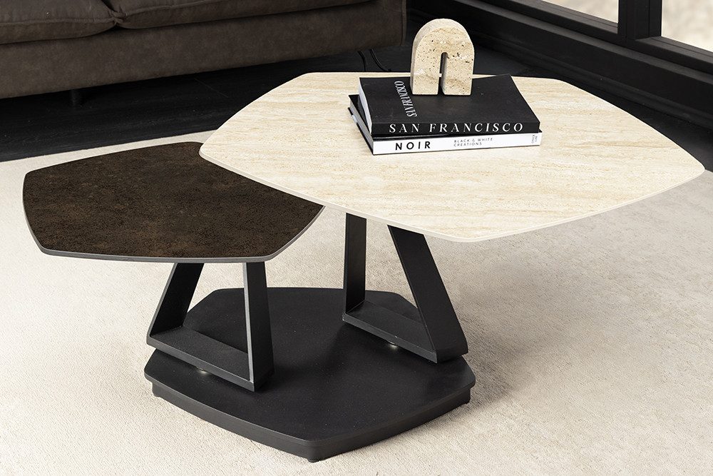 riess-ambiente Couchtisch MOVEMENT rost/schwarz - fünfeckig, drehbar, Trave günstig online kaufen