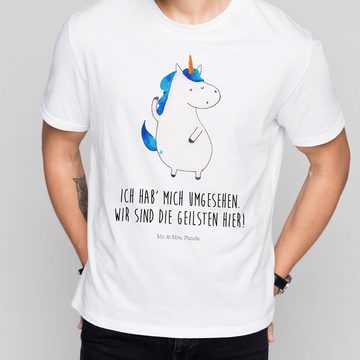 Mr. & Mrs. Panda T-Shirt Einhorn Mann - Weiß - Geschenk, Damen, bester Freund, Unicorn, Tshirt (1-tlg)