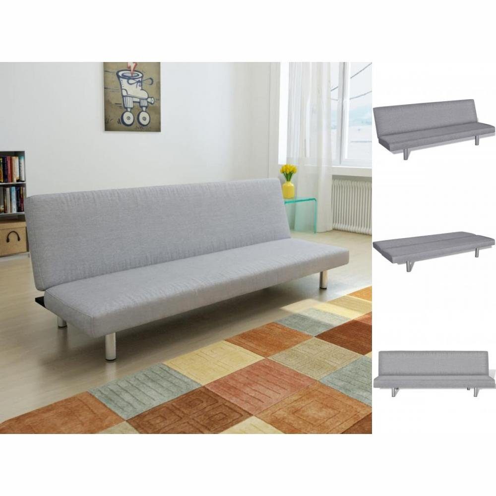 vidaXL Sofa Schlafsofa Hellgrau Polyester Schlafcouch Schlaffunktion