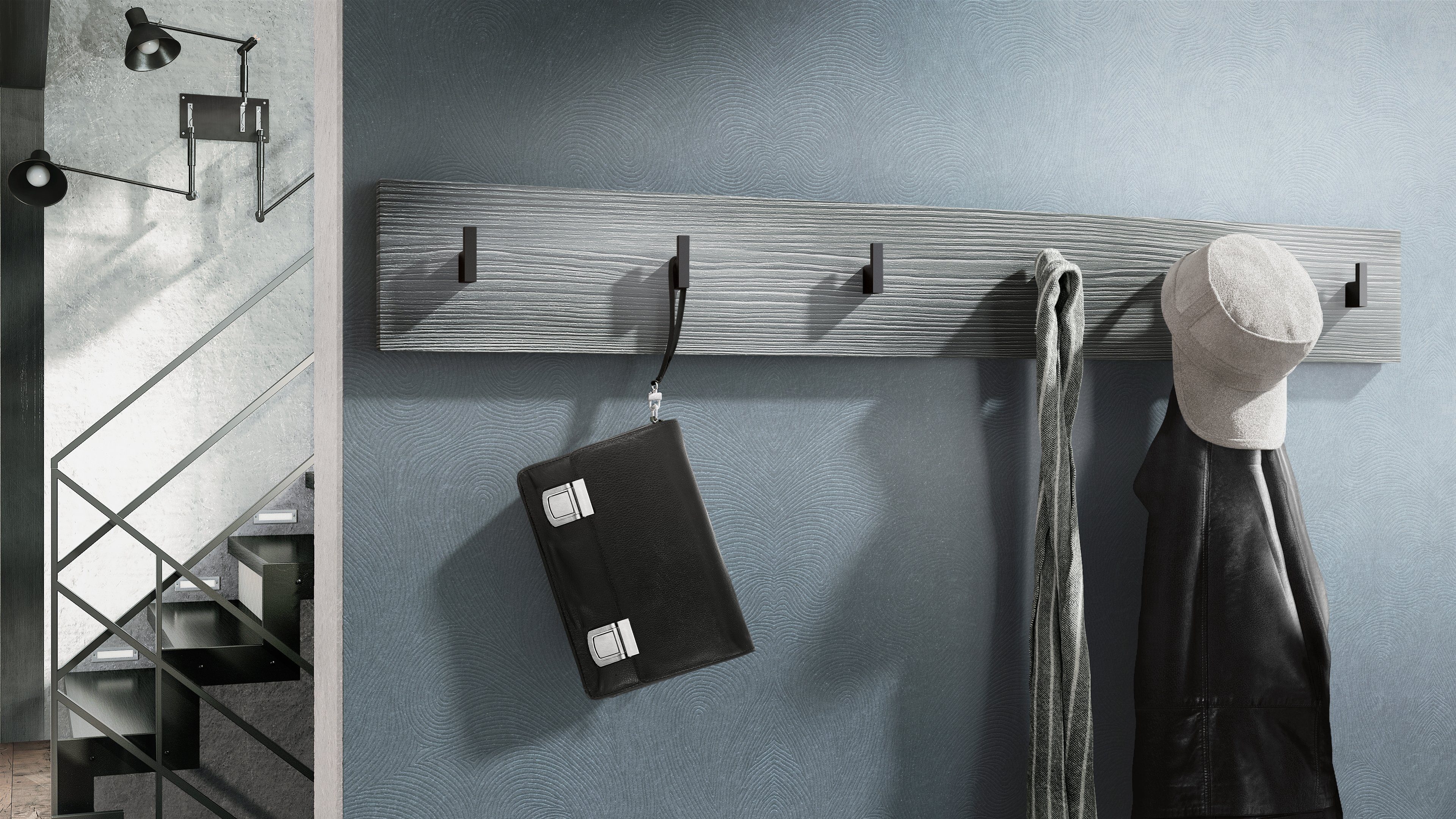 Vladon Garderobenpaneel Linea V1 (Wandgarderobe, mit 6 Kleiderhaken), Schwa günstig online kaufen