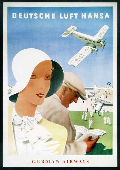 Kunstdruck Deutsche Lufthansa German Airways Flughafen 1932 Kunstdruck Werbung 83, (1 St)