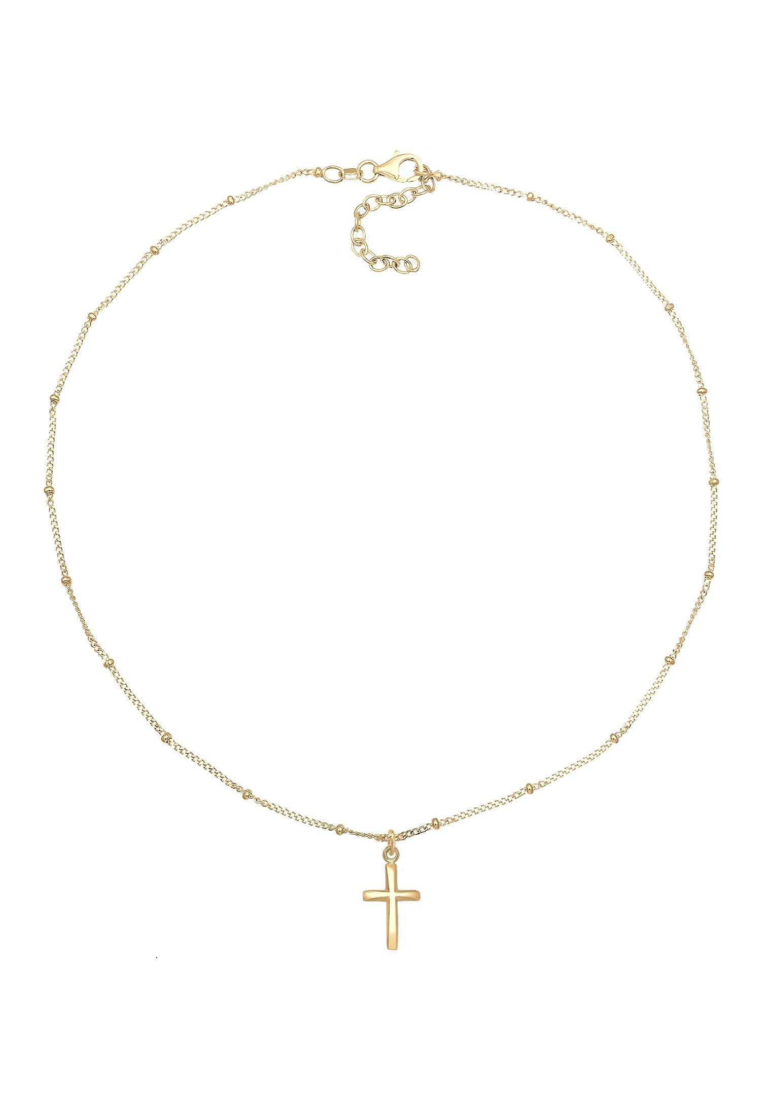 Elli Collier Choker Kugelkette Kreuz Glaube Schmuck Geschenk 925 Silber