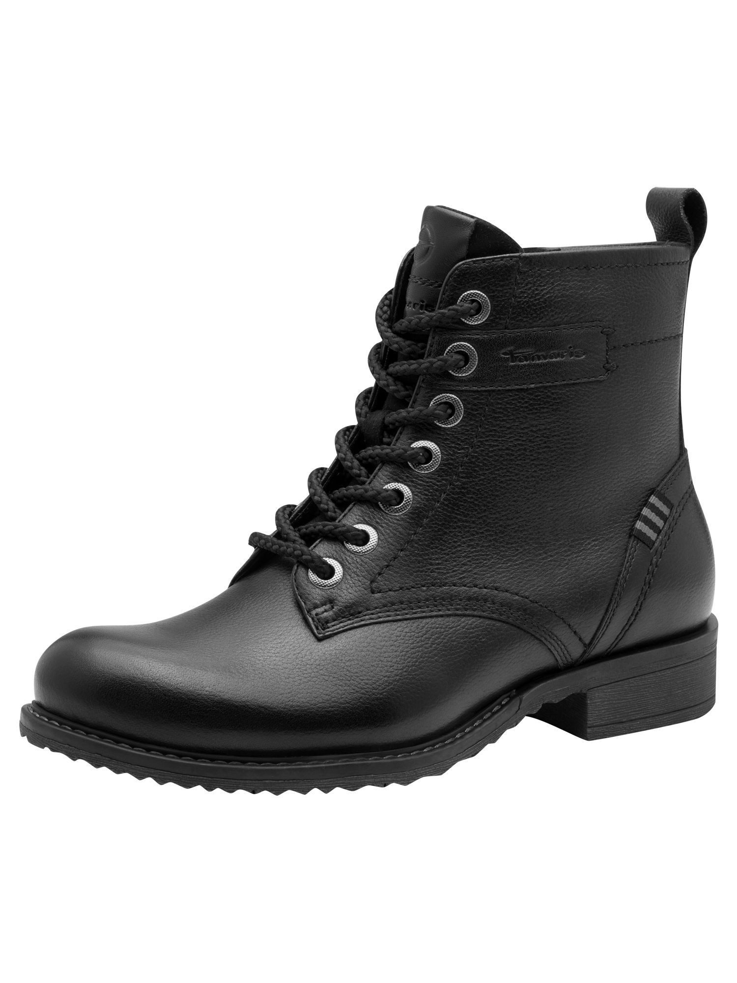 TOUCH-IT aus Leder kein Absatz 1-25298-45 Schnürstiefelette