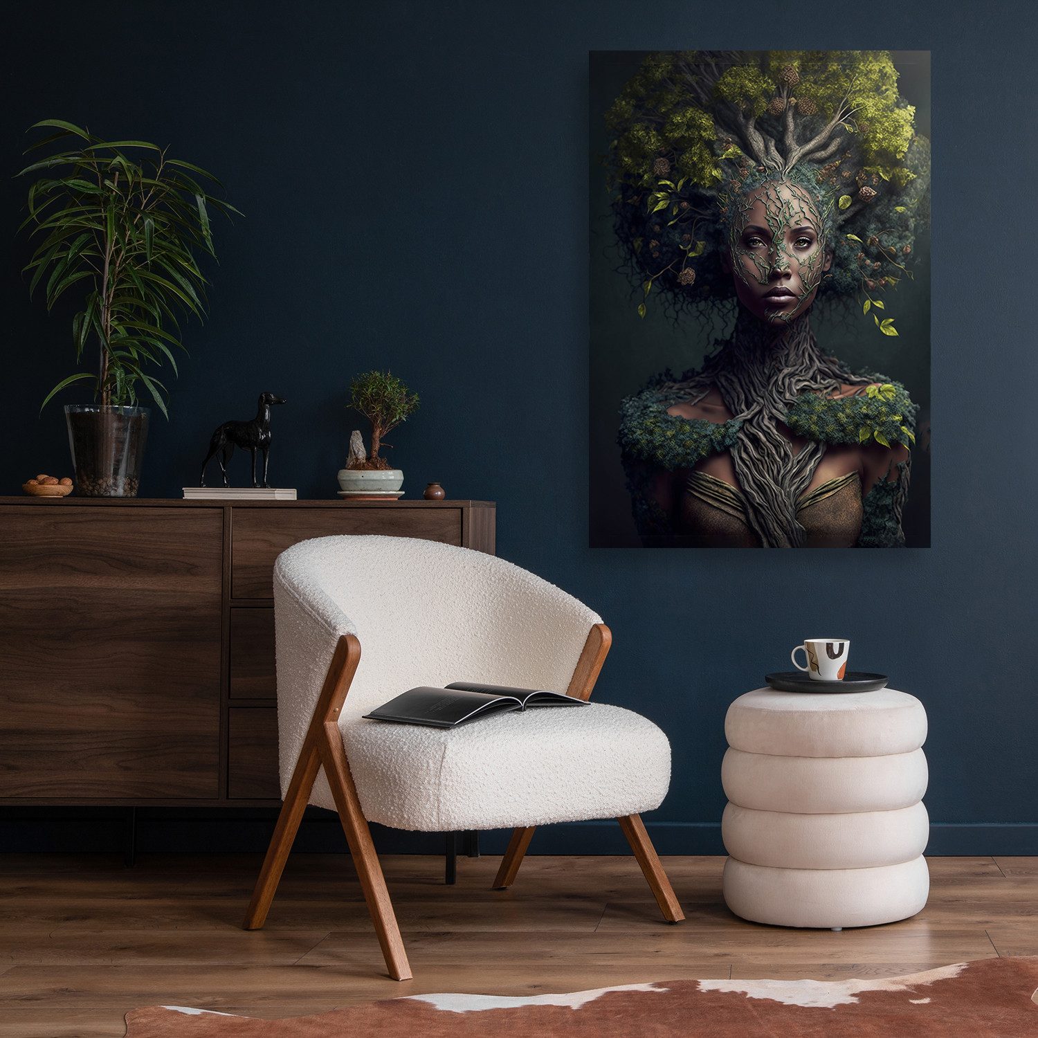 Affengeilebilder Leinwandbild Treewoman by Catill auf Keilrahmen gespannt, (1 St), Kunstdruck Wandbild Bild in verschiedenen Formaten – Bild 2 von 5
