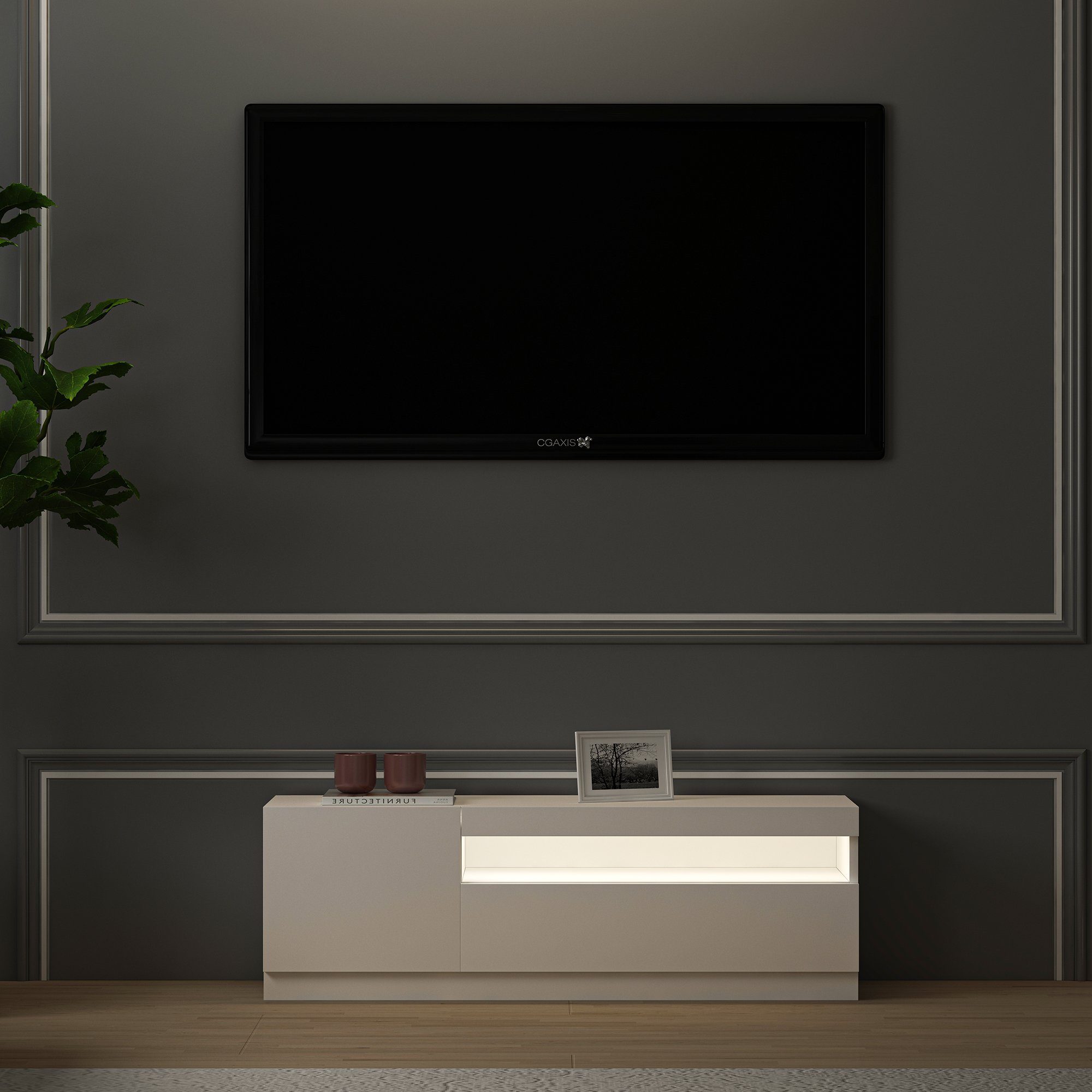 moebel17 TV-Regal TV Lowboard Weiß mit günstig online kaufen