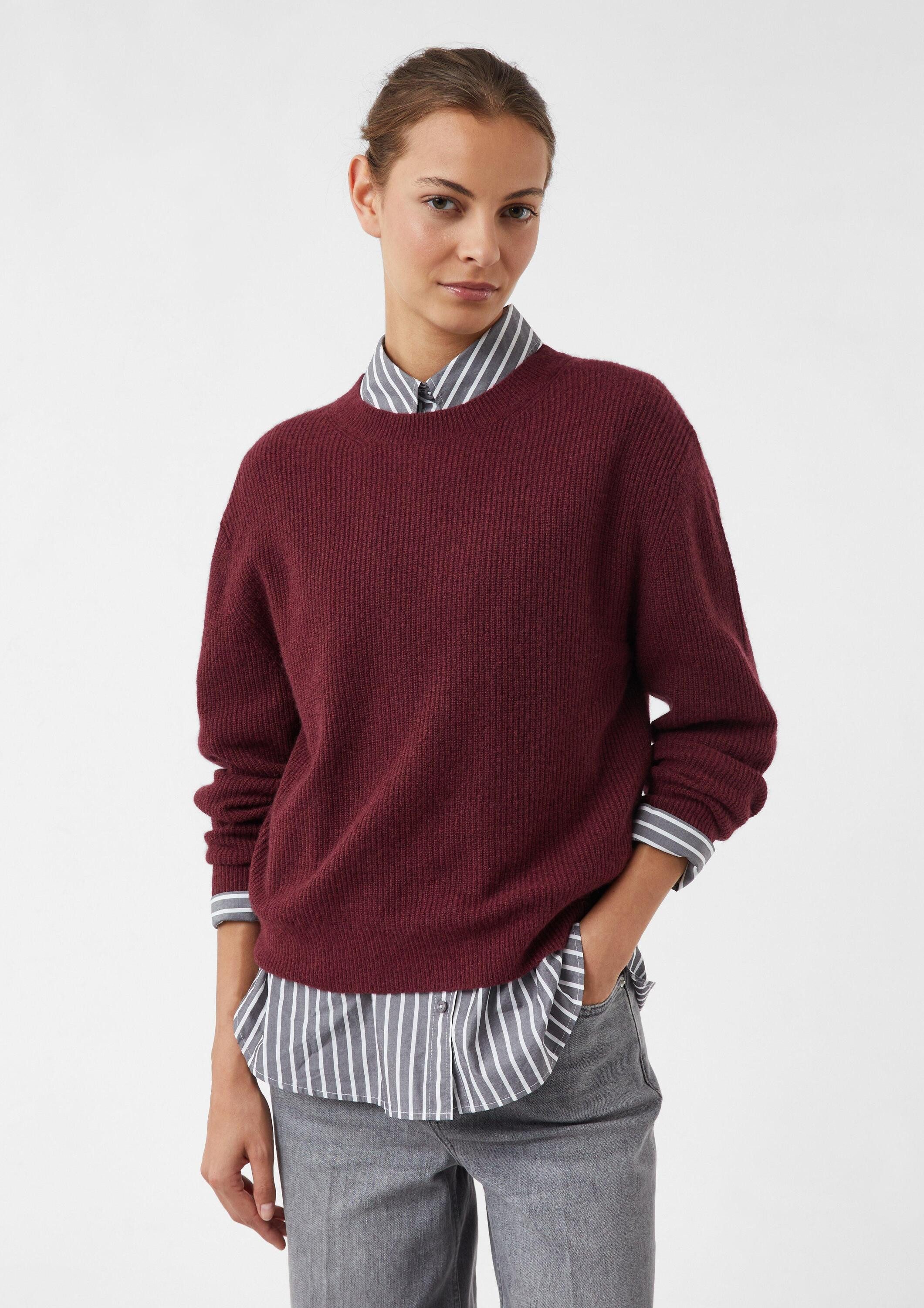 comma Longpullover Strickpullover Strickpullover aus Wollmix günstig online kaufen