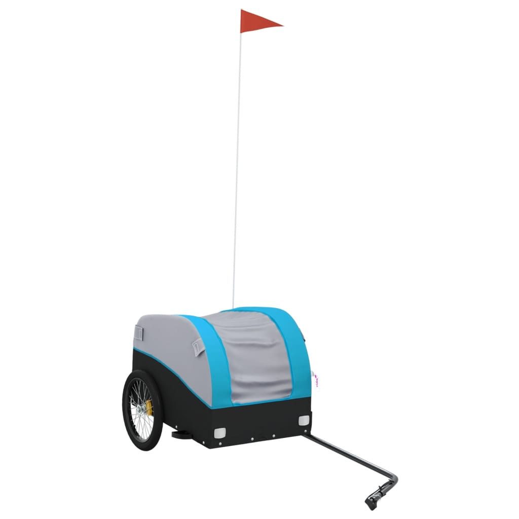 vidaXL Fahrradlastenanhänger Fahrradanhänger Schwarz und Blau 30 kg Eisen