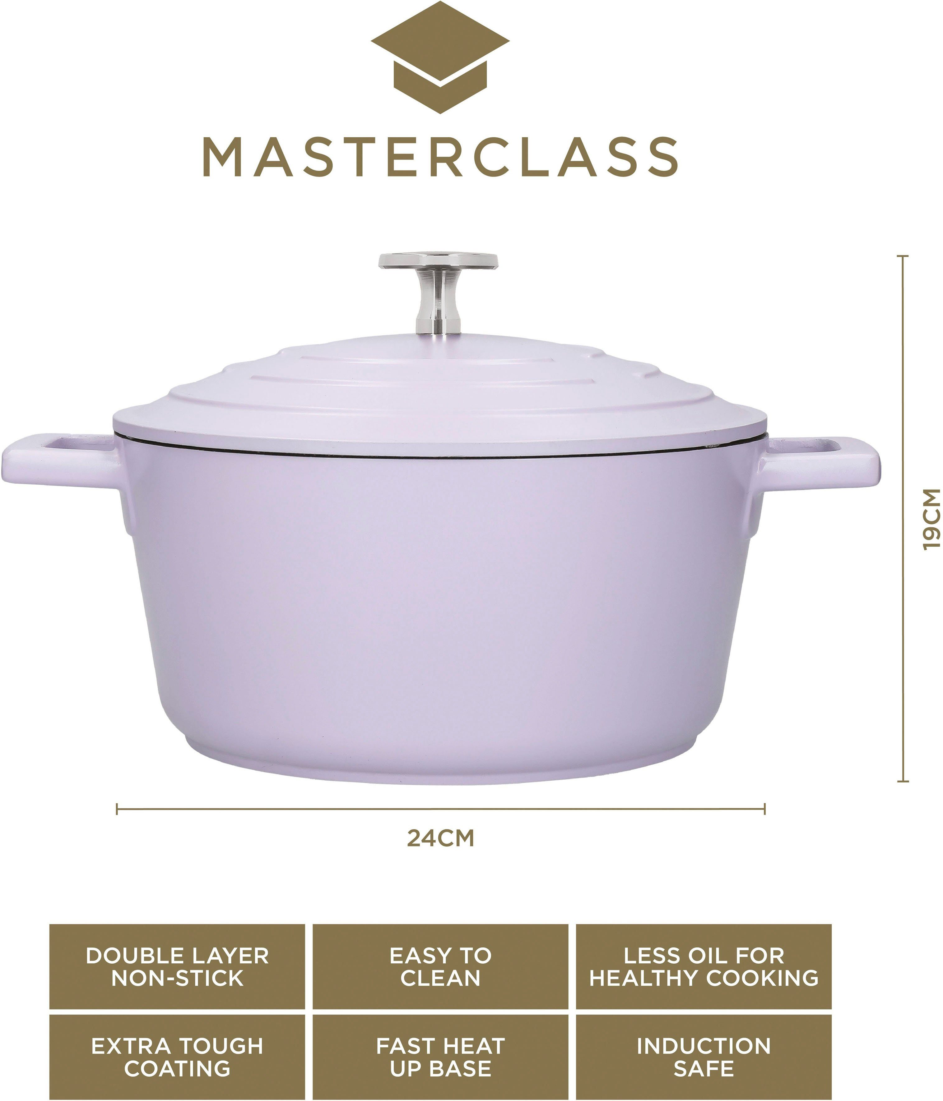 MasterClass Kasserolle MasterClass, Aluminiumguss, rund, Lavendel Induktion 4 Liter