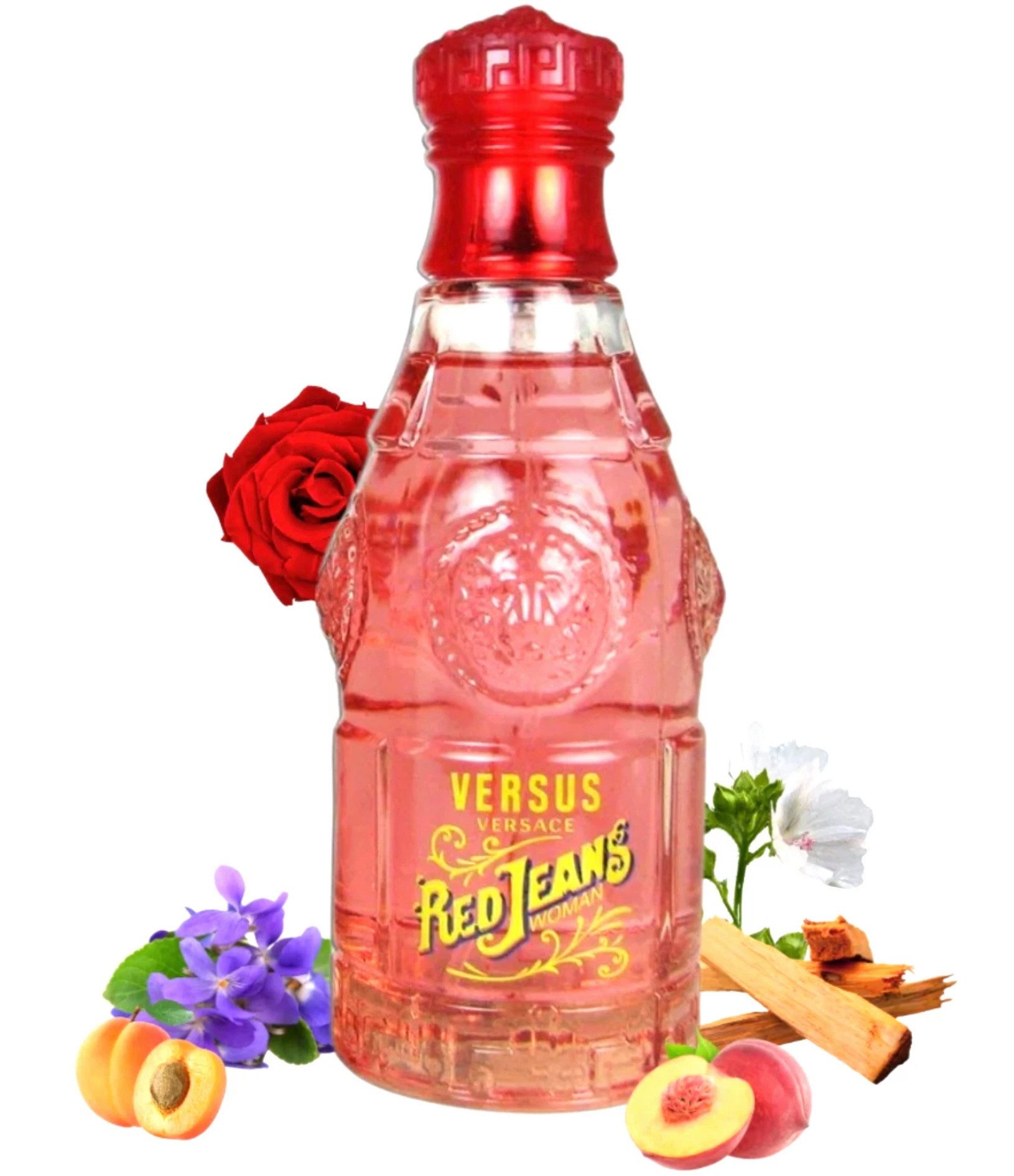 Versus Versace Eau de Toilette Red Jeans Parfum Spray Edt Versiegelt 75 ML, Frische Kopfnote mit fruchtigen und floralen Akzenten