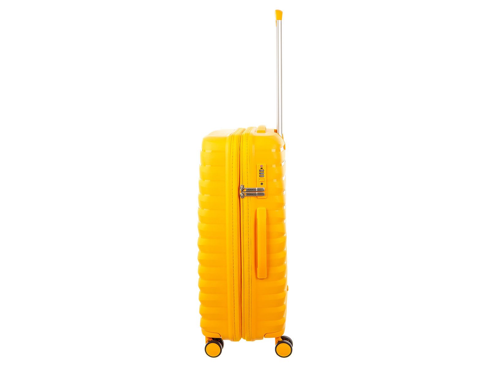 Franky Hartschalen-Trolley PP18 Trolley Hartschalenkoffer Spinner Gr. M, 4 Doppelrollen Rollen, Dehnfalte TSA Schloss