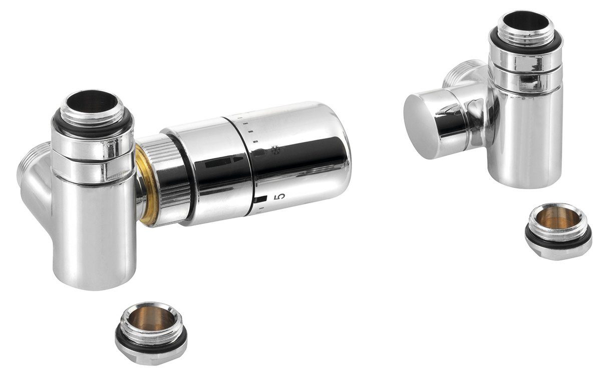 Sapho Thermostatventil CORNER COMBI Thermostat-Anschluss-Set, links, Chrom, Sapho-CP3021S
