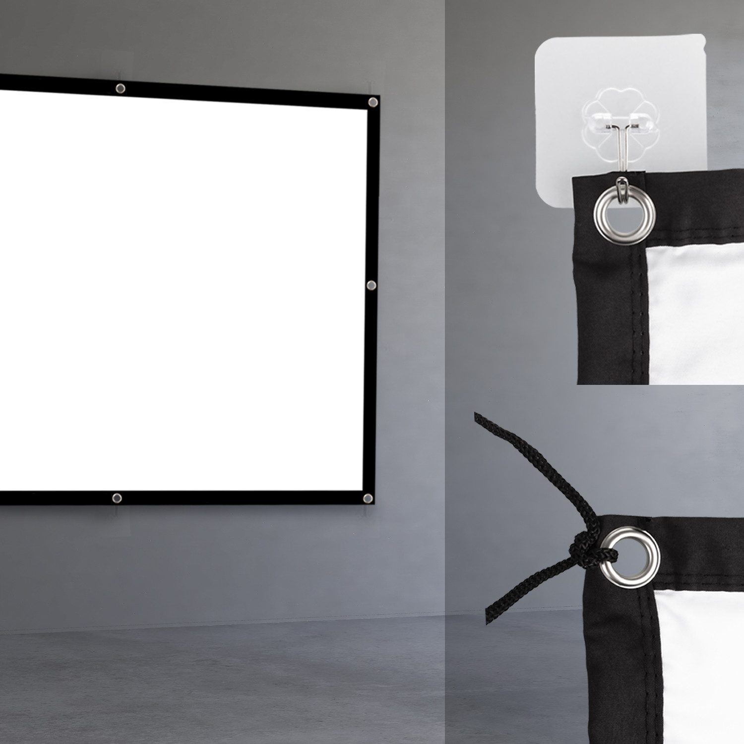 Maclean MC-169 Tragbare Projektionswand 120'' 4:3 240x180cm Rahmenleinwand (25mm Rand Spannhaken) – Bild 5 von 5