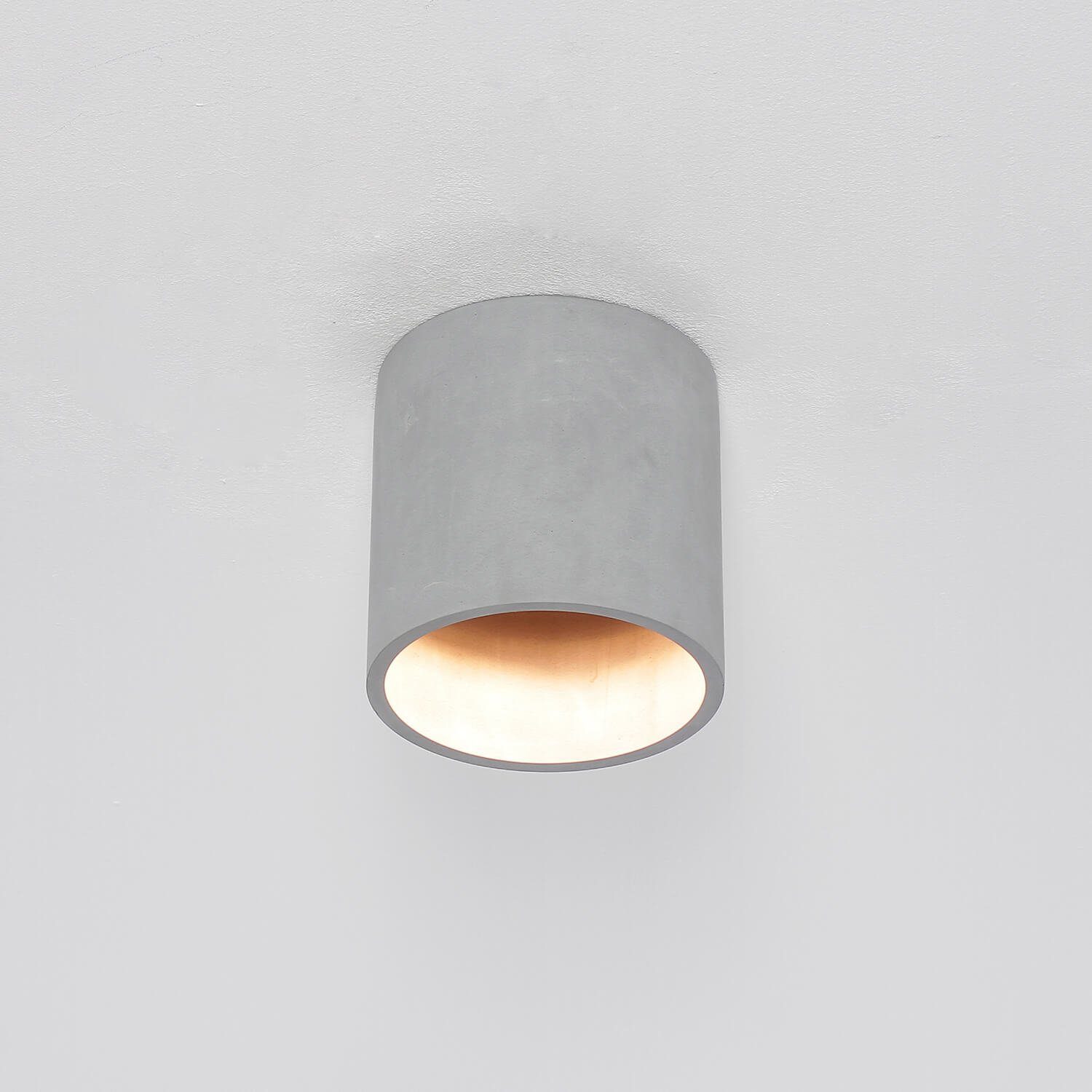 Licht-Erlebnisse Deckenleuchte Zylinderform modern Betonlampe Lampe Grau ohne BOLD, Aufbaustrahler Decke Leuchtmittel