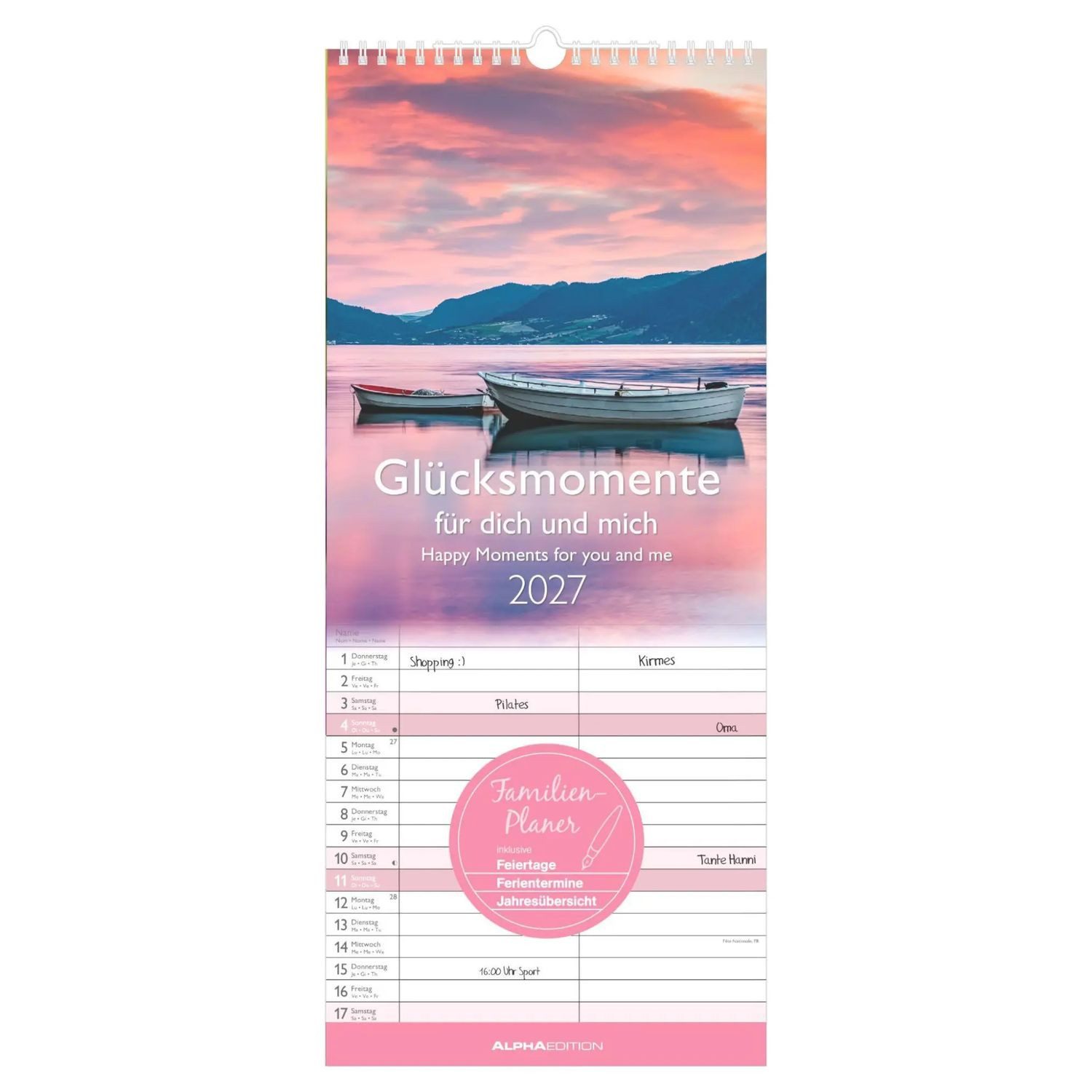 NEUMANN Wandkalender Glücksmomente für dich und mich 2027
