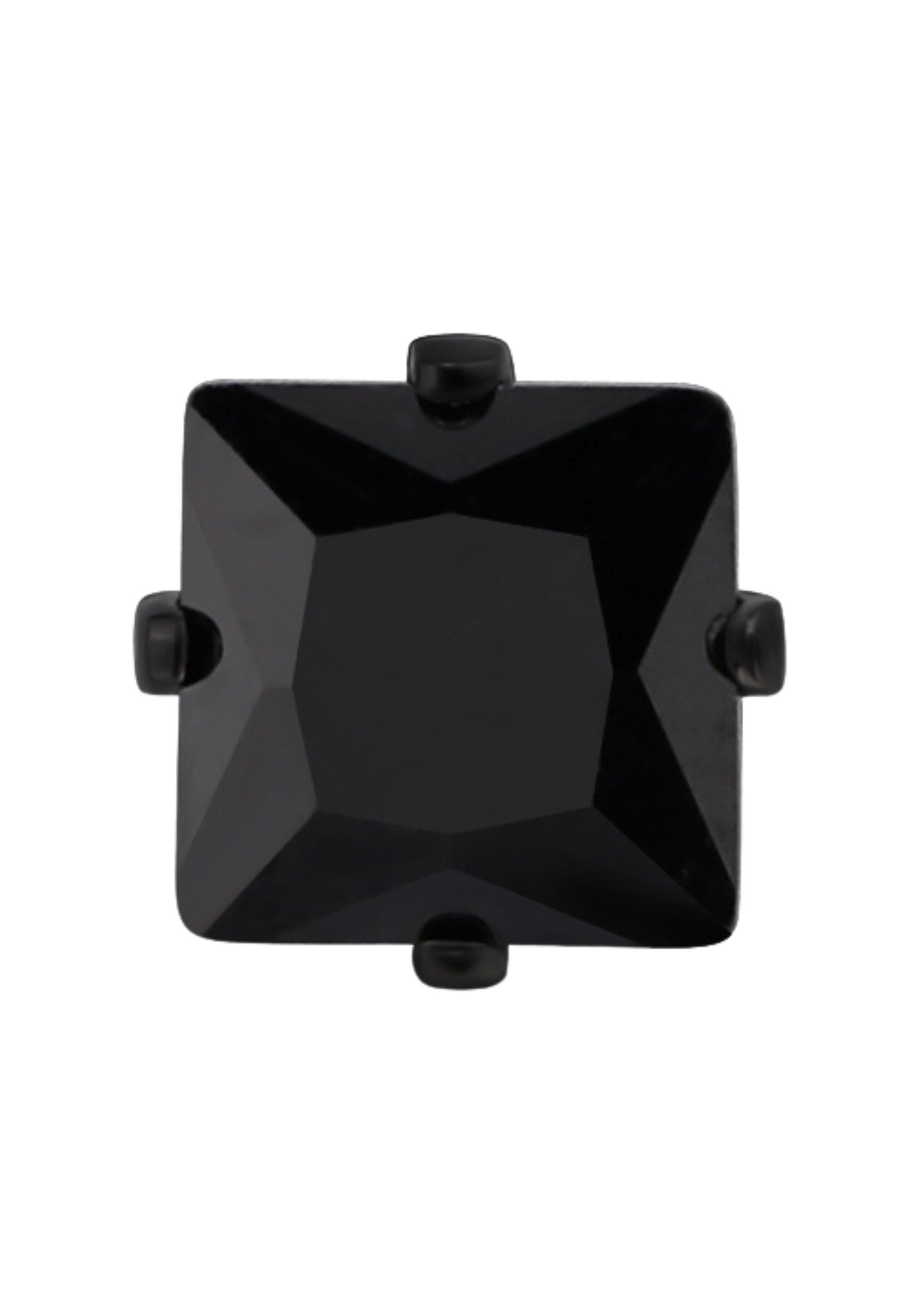 Diademita Fingerring Quadratische 4 mm Ohrstecker aus Edelstahl mit Zirkoni günstig online kaufen