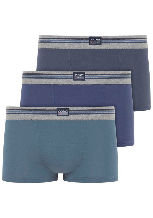 (Packung, Stretch 3-St) Jockey blau Trunk Cotton