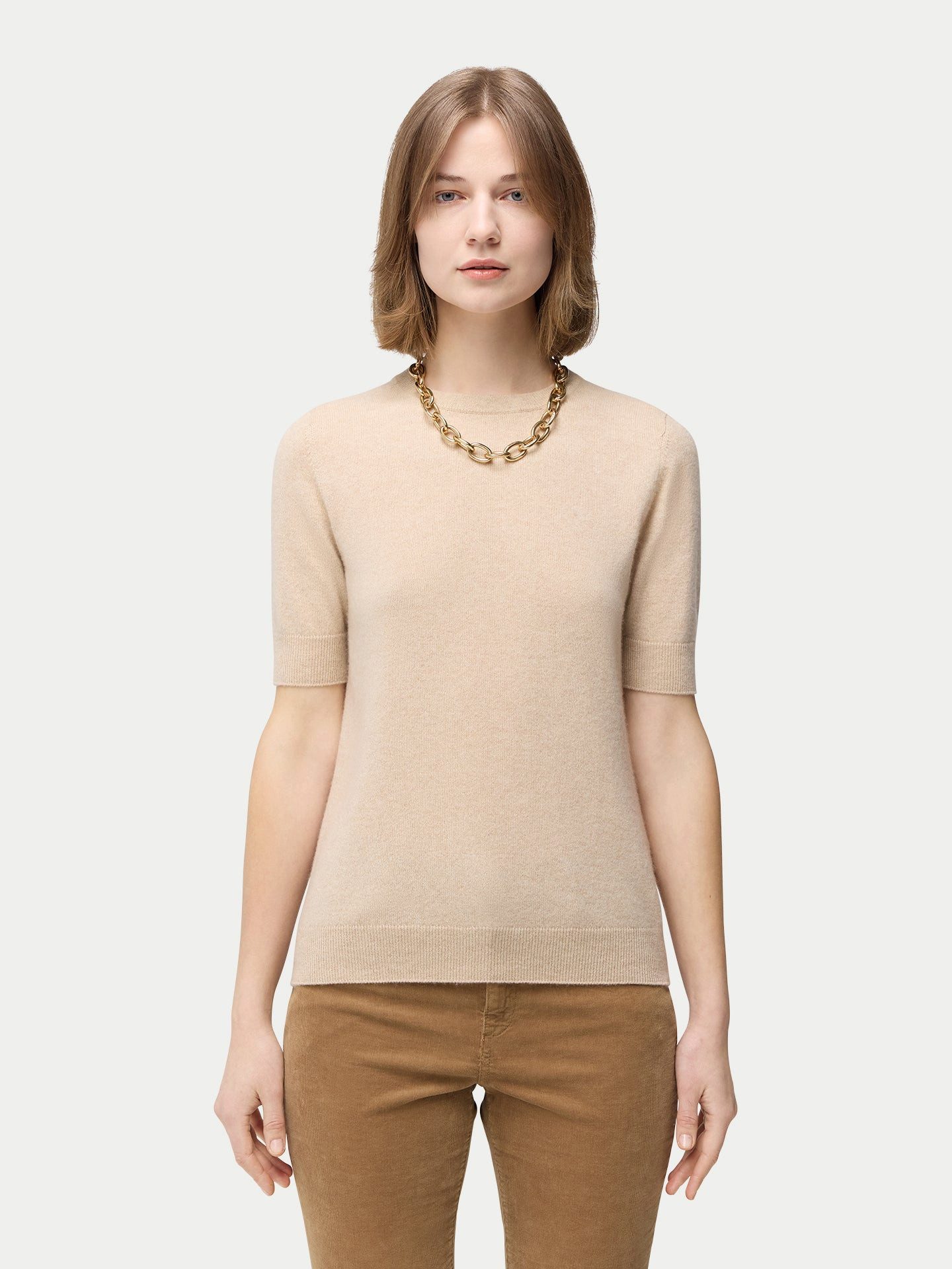 GOBI Cashmere T-Shirt Kaschmir Top mit Rundhalsausschnitt