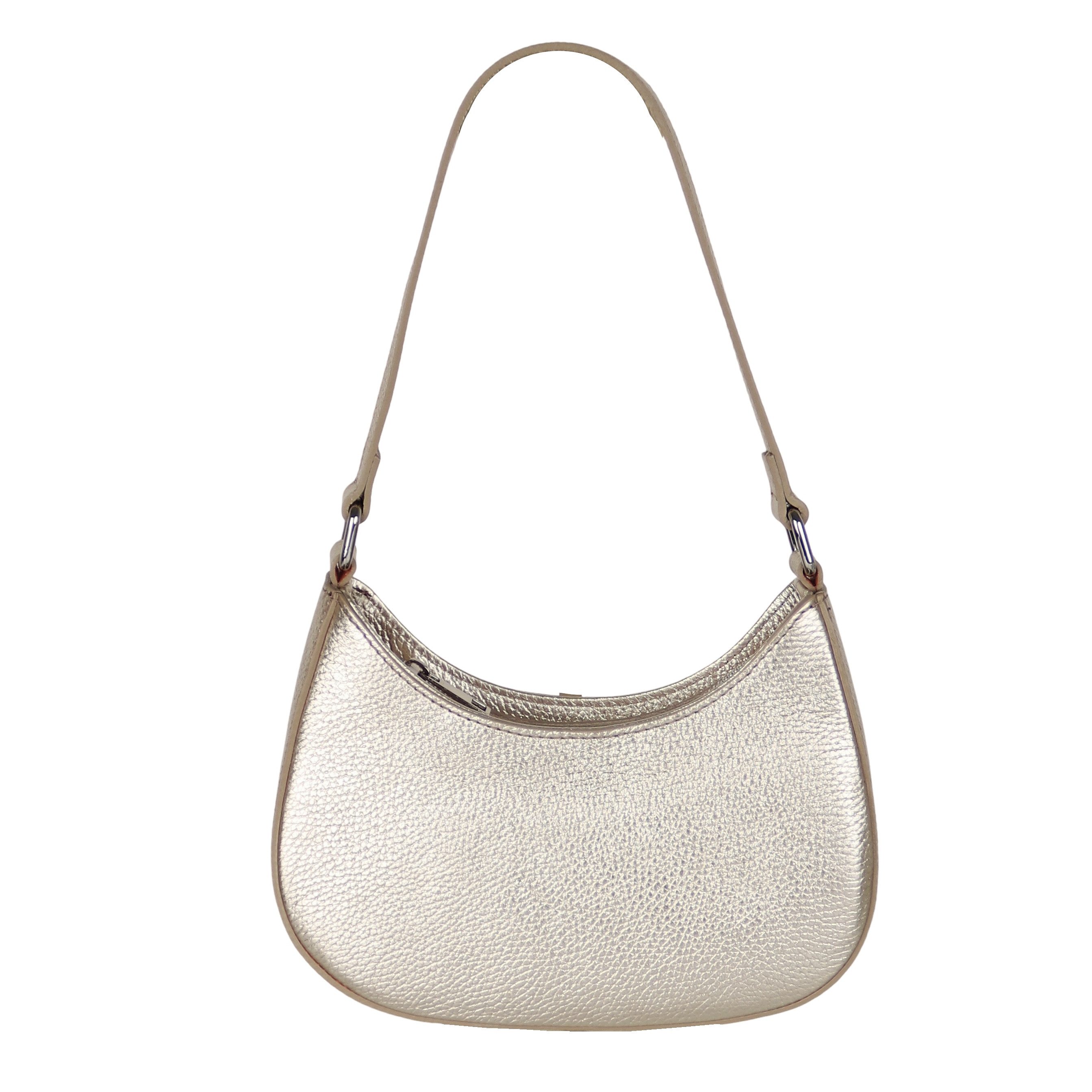 MIRROSI Umhängetasche Damen Schultertasche aus Echtleder, Made in Italy (ca.24x18x8cm), Crossbody aus Echtes Leder, zwei Riemen (kurz und lang)