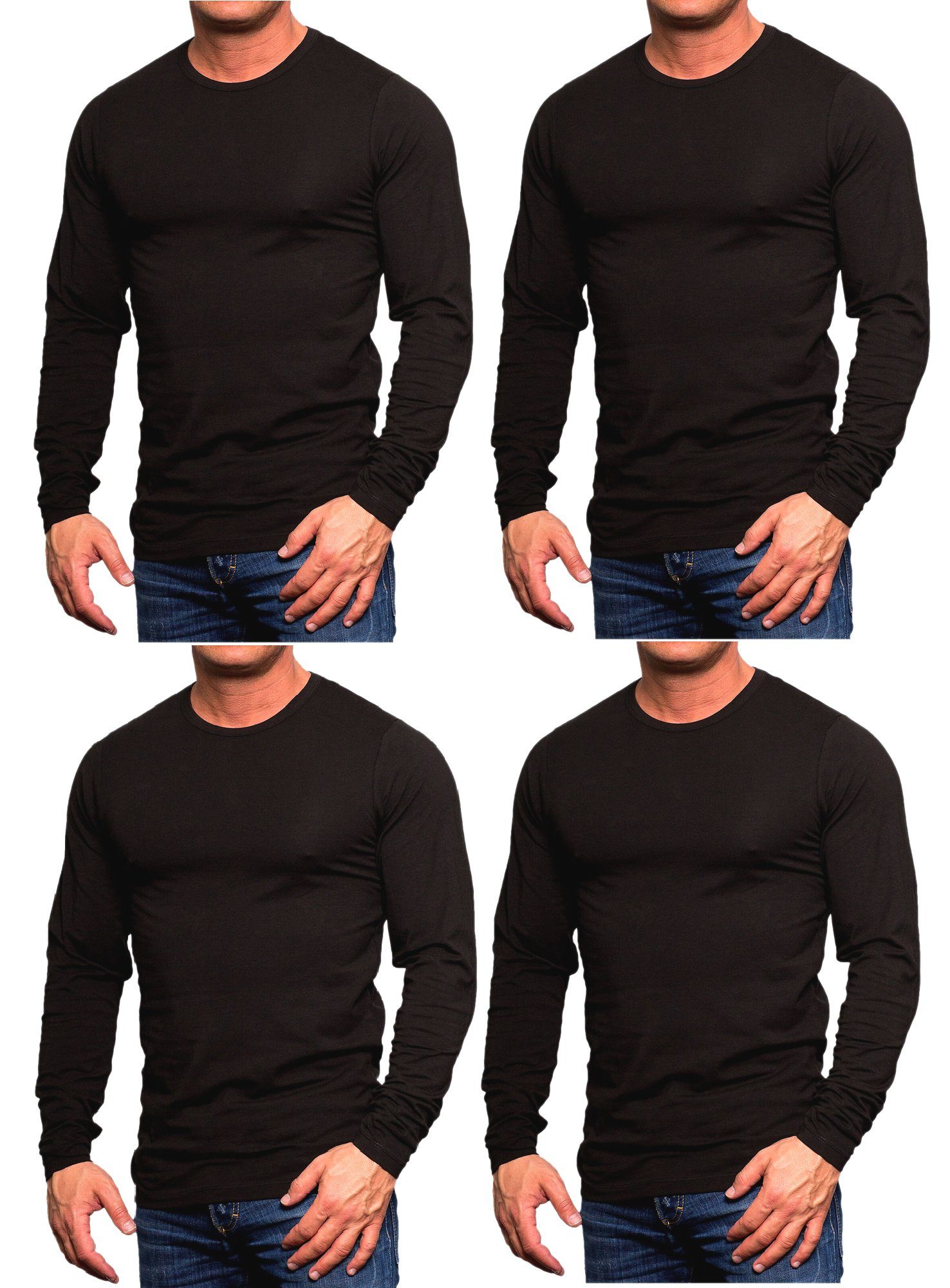 Jack & Jones Langarmshirt (4er-Pack) Basic günstig online kaufen