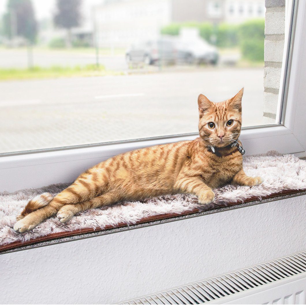 Canadian Cat Company Katzenliege Katzen Liegematte für Fensterbank, XXL Fensterkissen, ca. 90 x 28 cm