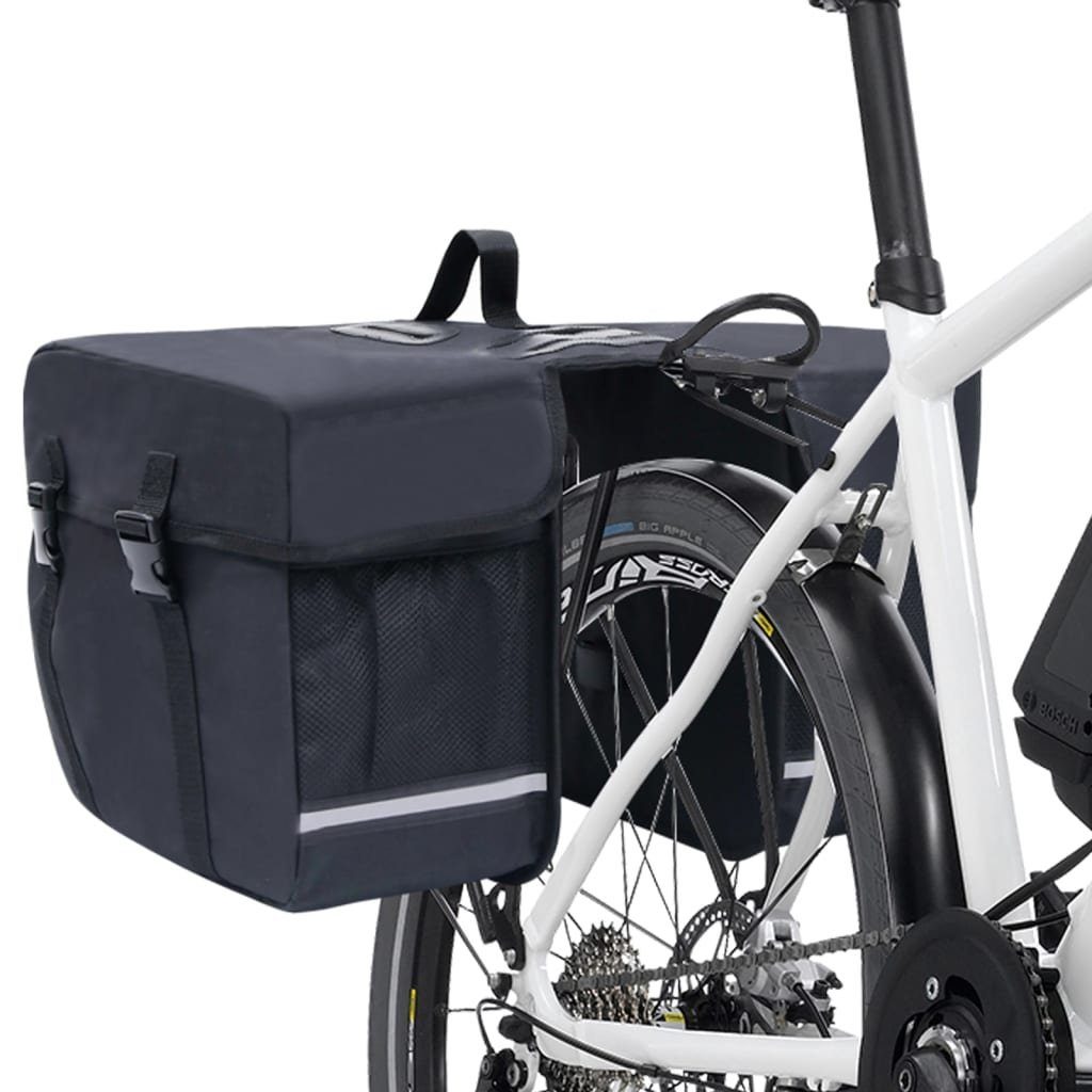 vidaXL Doppel-Fahrradtasche Schwarz Gepäckträger für L 35 Fahrradtasche Wasserdicht
