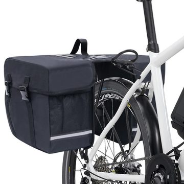 vidaXL Fahrradtasche Doppel-Fahrradtasche für Gepäckträger Wasserdicht 35 L Schwarz