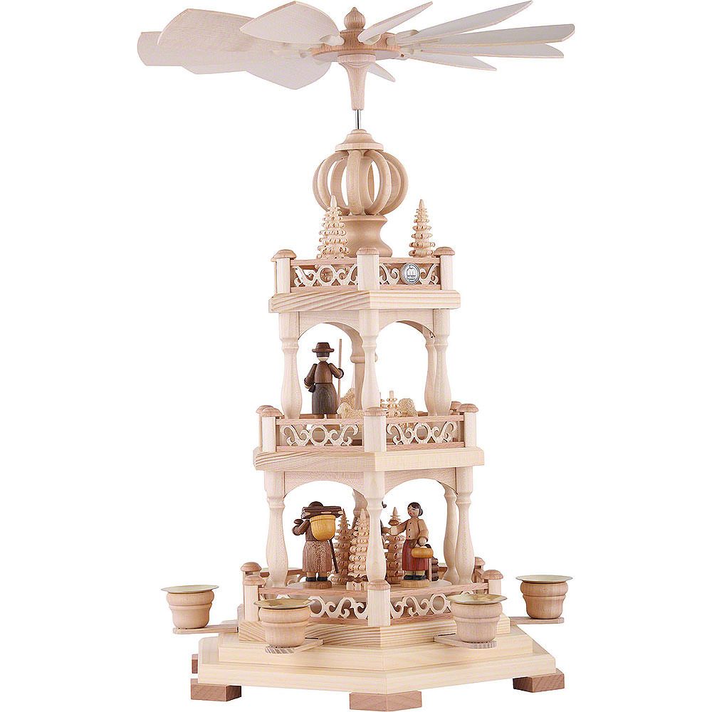 Müller Kleinkunst GmbH Seiffen Weihnachtspyramide 3-stöckige Weihnachtspyramide - Waldmotiv (45cm) von Müller Kleinkunst