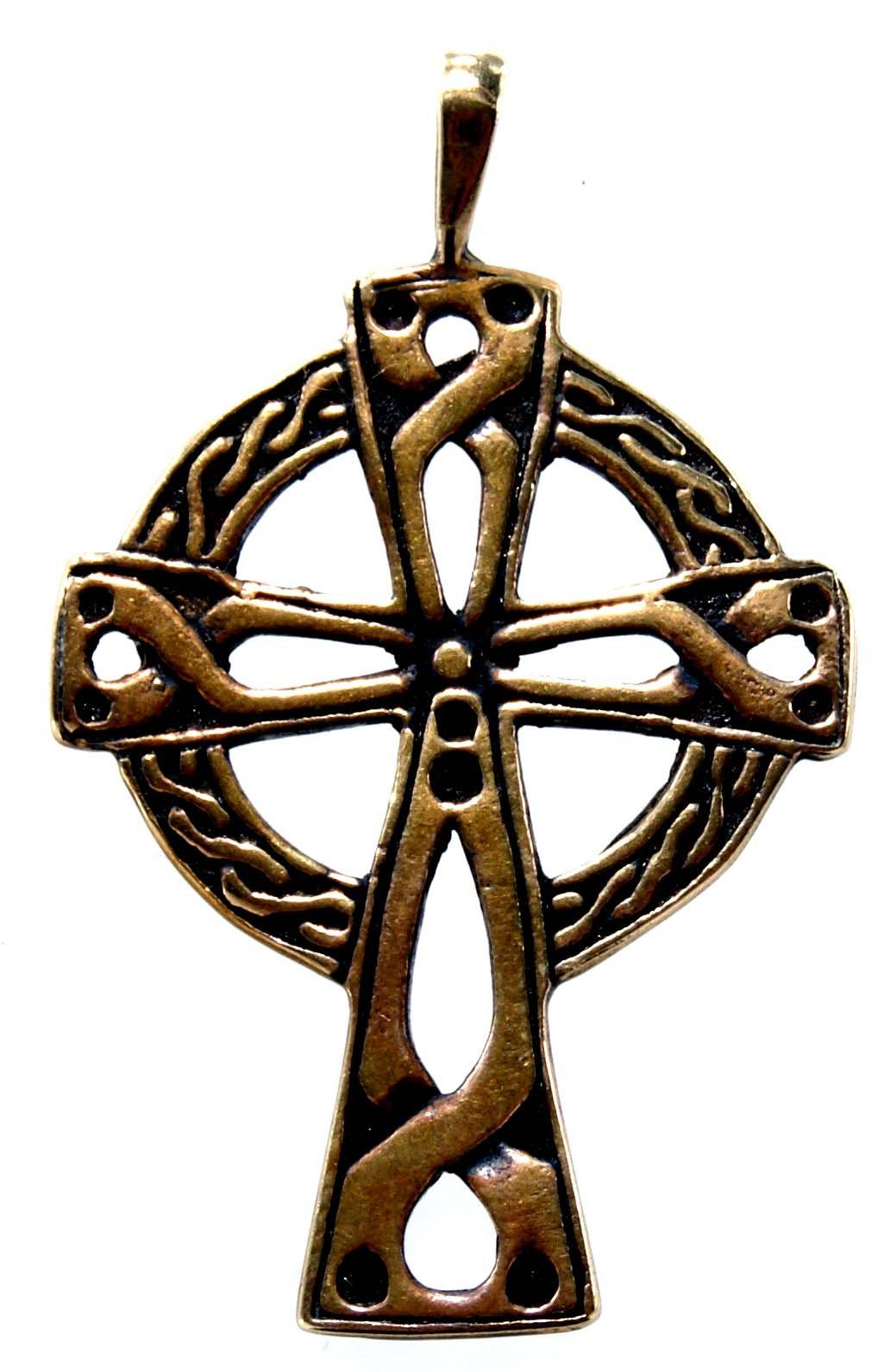keltisch Kettenanhänger Kreuz Kiss Radkreuz Leather Anhänger Keltenkreuz of Kelten Bronze