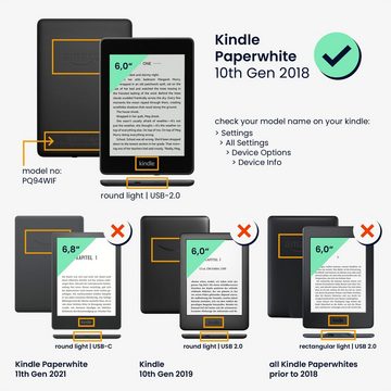 kwmobile E-Reader-Hülle Hülle für Amazon Kindle Paperwhite (10. Gen - 2018), Filz Stoff eReader Schutzhülle - Flip Cover Case
