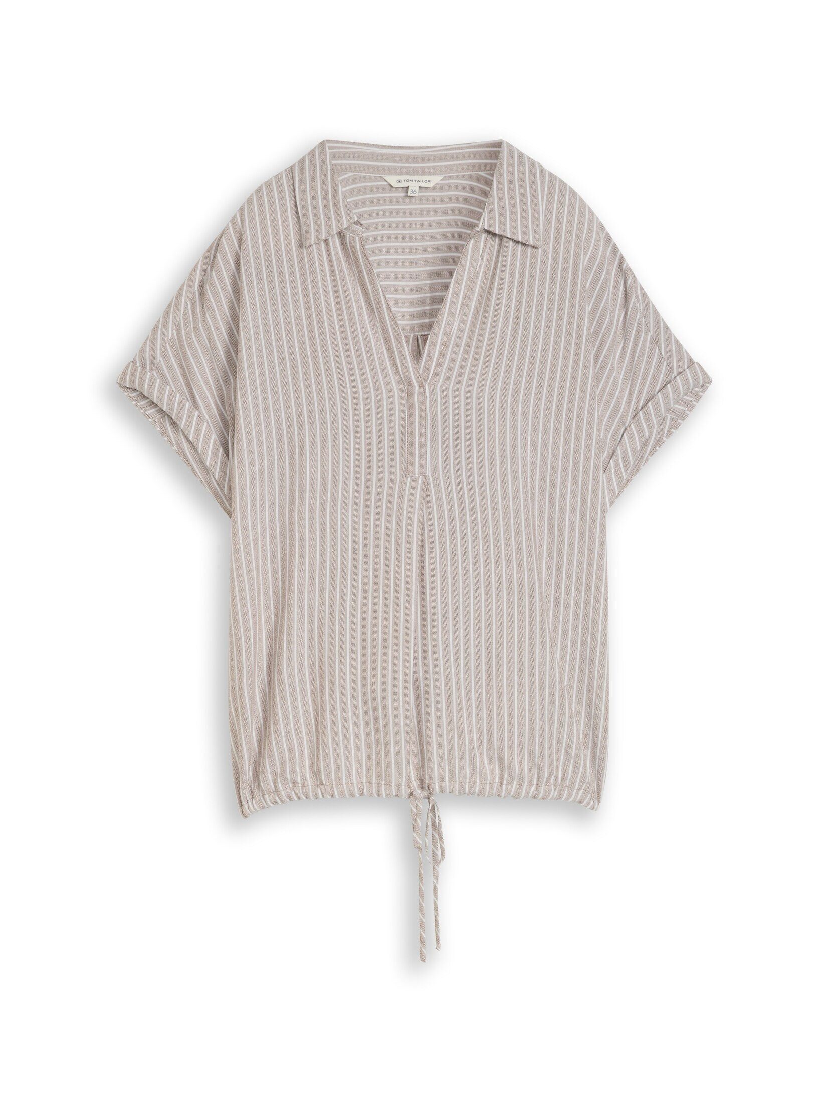 TOM TAILOR Kurzarmbluse Blusen & Shirts Loose Fit Bluse mit Streifenmuster