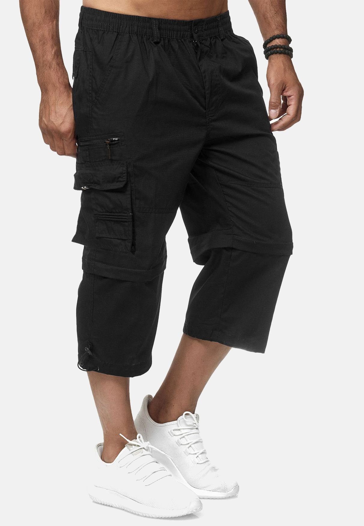 LMC Cargoshorts Cargo Shorts Kurze 3/4 Capri Hose Bermuda Trekking Pants Kürzbar (1-tlg) 3631 in Schwarz