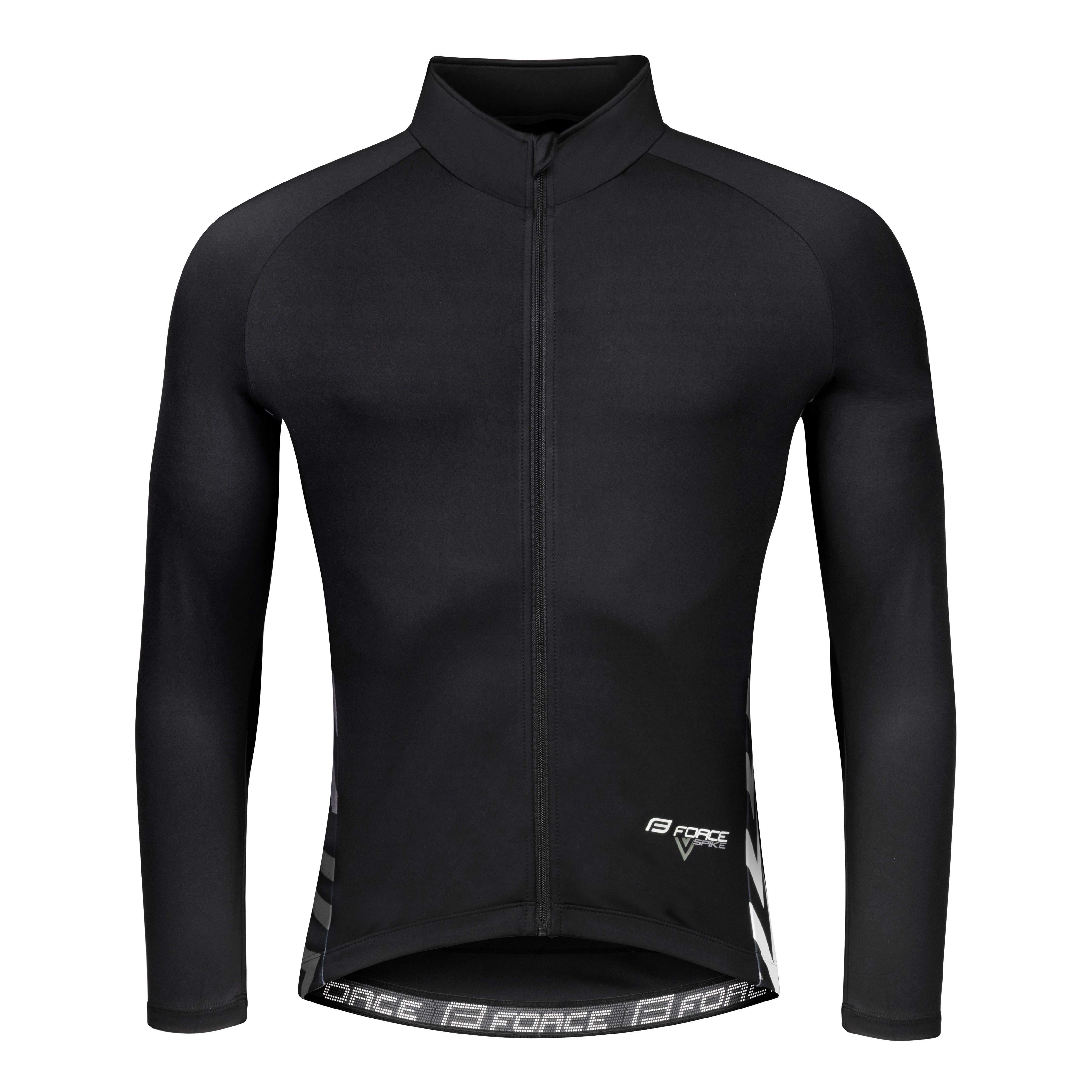 FORCE Radtrikot Jersey FORCE SPIKE Langarm schwarz/ weiss 10 °C bis +15 °C %%%