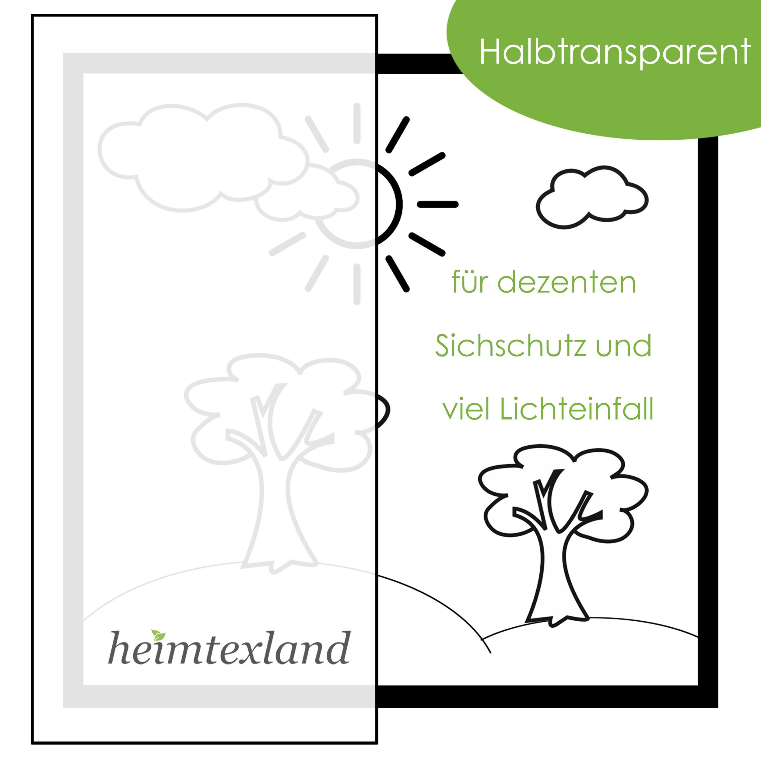 heimtexland Gardine Store Vorhang weiß durchscheinend Blumen Bordüre (1 St), Kräuselband, halbtransparent, Jacquard, handgebogter Borte I Scheibengardine I Kurzstore I Langstore