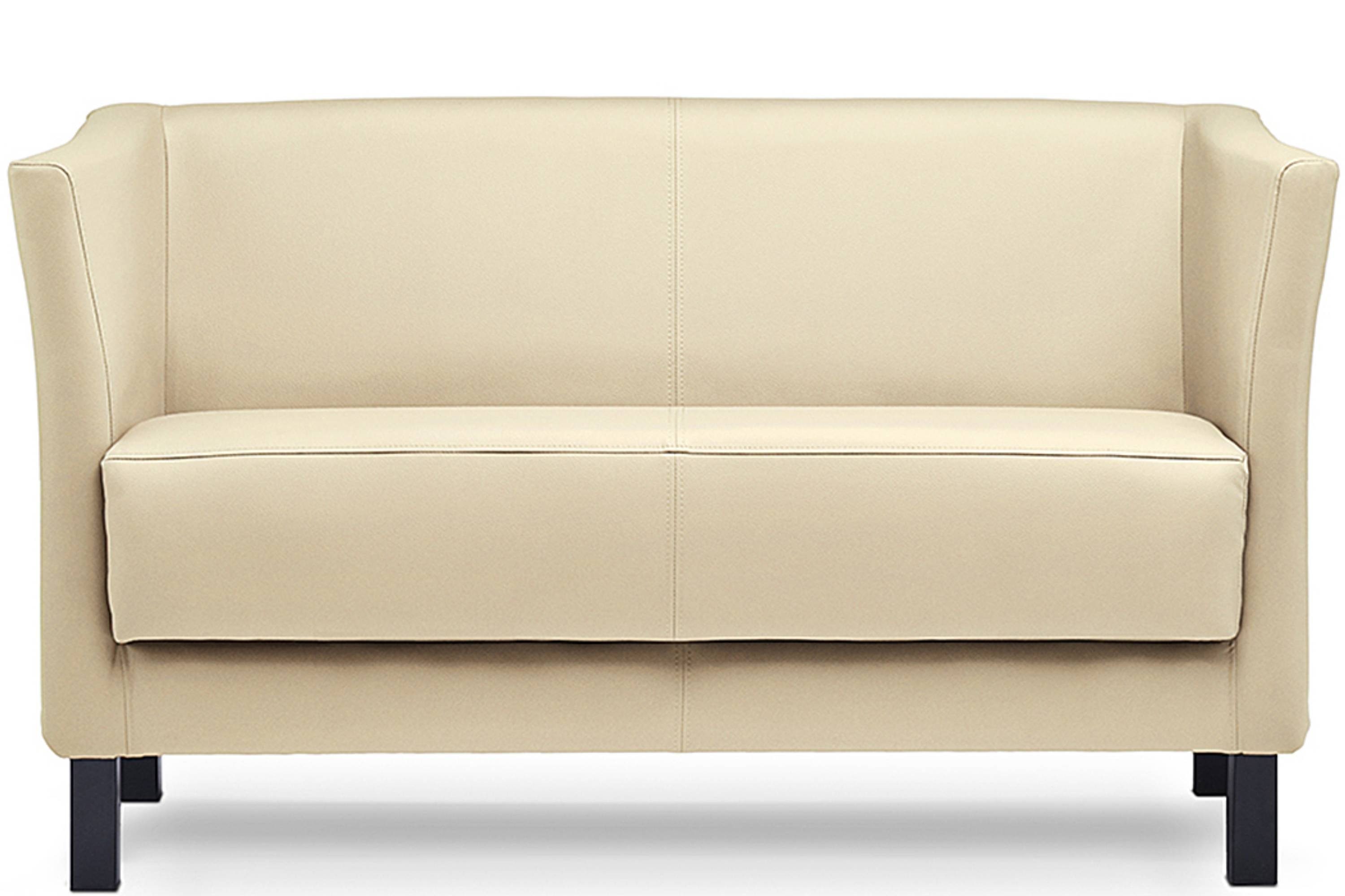 Konsimo 2-Sitzer ESPECTO Sofa 2 Personen, weiche Sitzfläche und hohe Rückenlehne, Kunstleder, hohe Massivholzbeine creme | creme