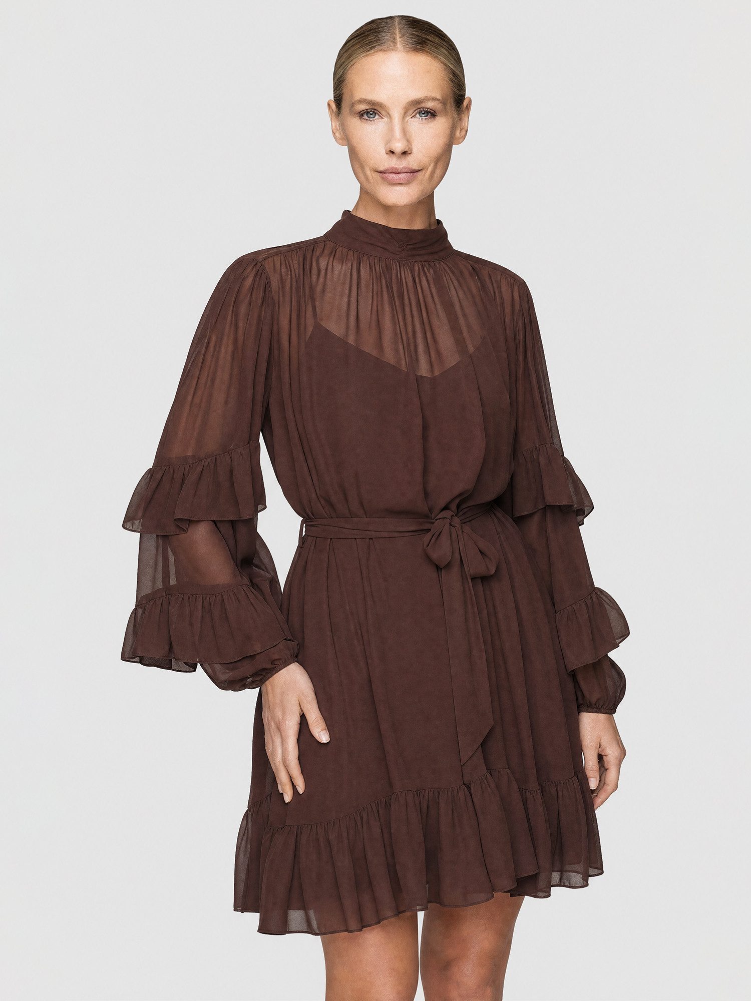Apart Midikleid mit Rüschen