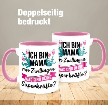 Shirtracer Tasse Ich bin Mama von Zwillingen I Superkräfte, Keramik, Mama