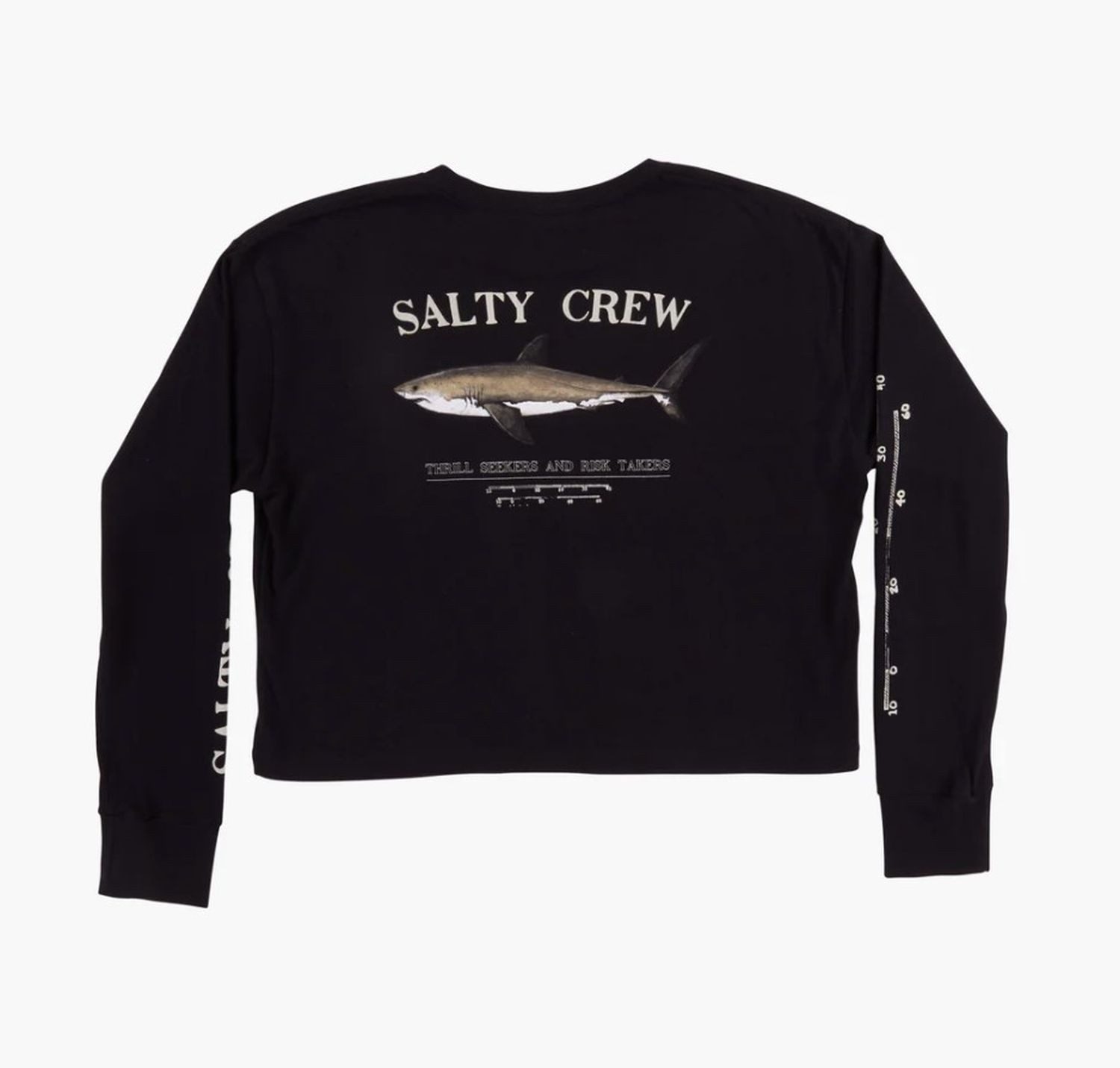 Salty Crew Langarmshirt Salty Crew Bruce Long Sleeve Crop Black