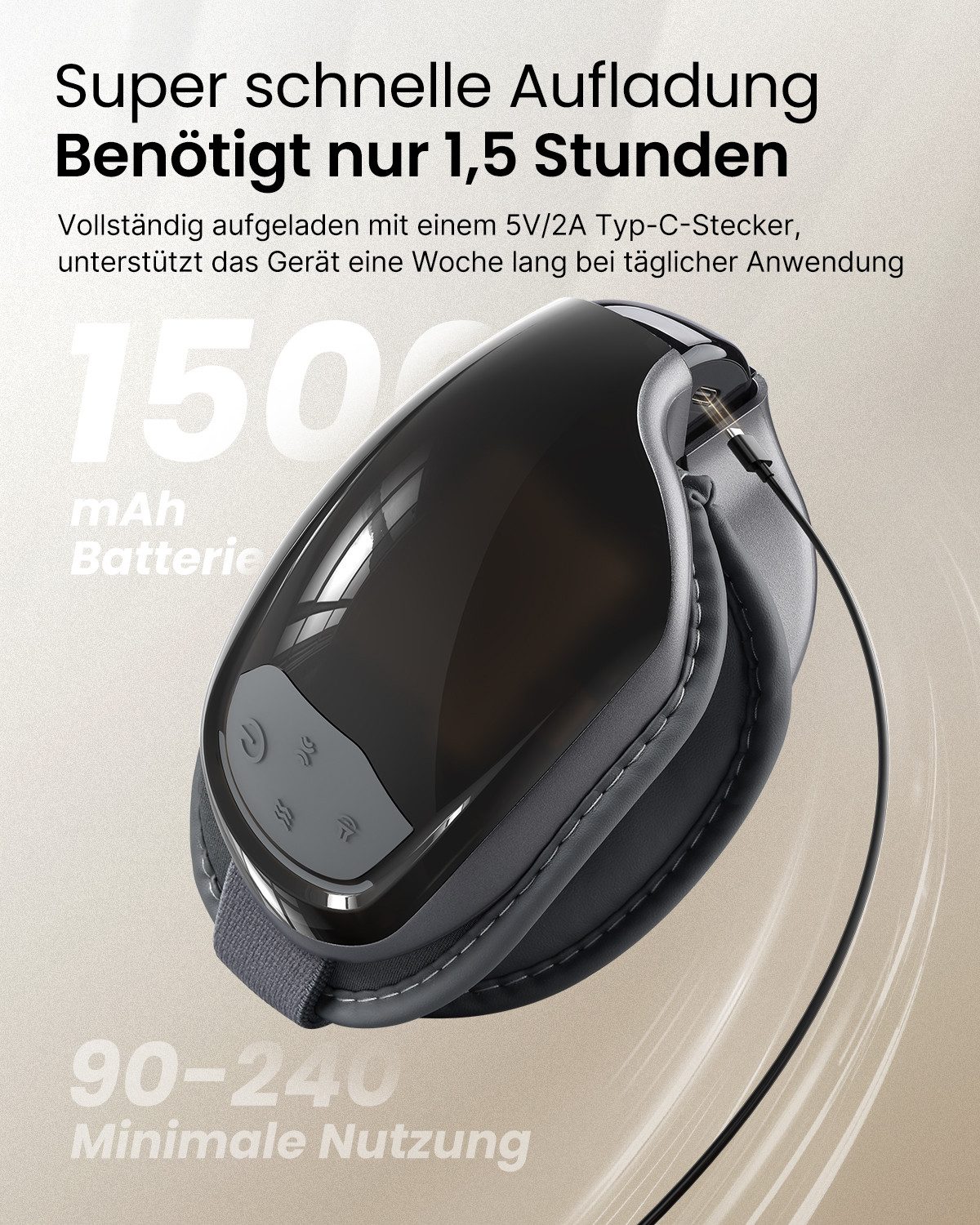 RENPHO Gesichtsmassagegerät Renpho Eyeris 3 Eye massager G010V, Sprachgesteuertes Pflegeerlebnis mit Wärme, Kühlung und Akupressur