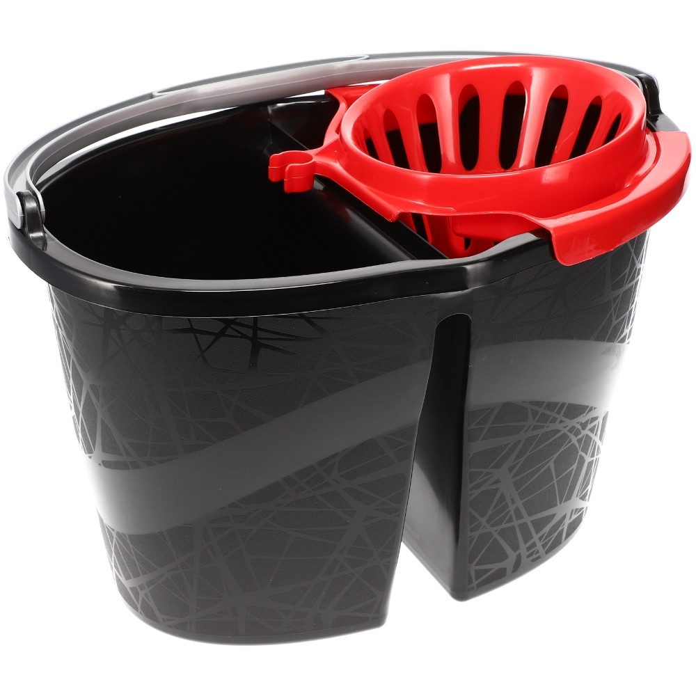 GarPet Putzeimer Wischeimer 18 L (2x9 L) Putzeimer mit Presse Zweigeteilter Eimer