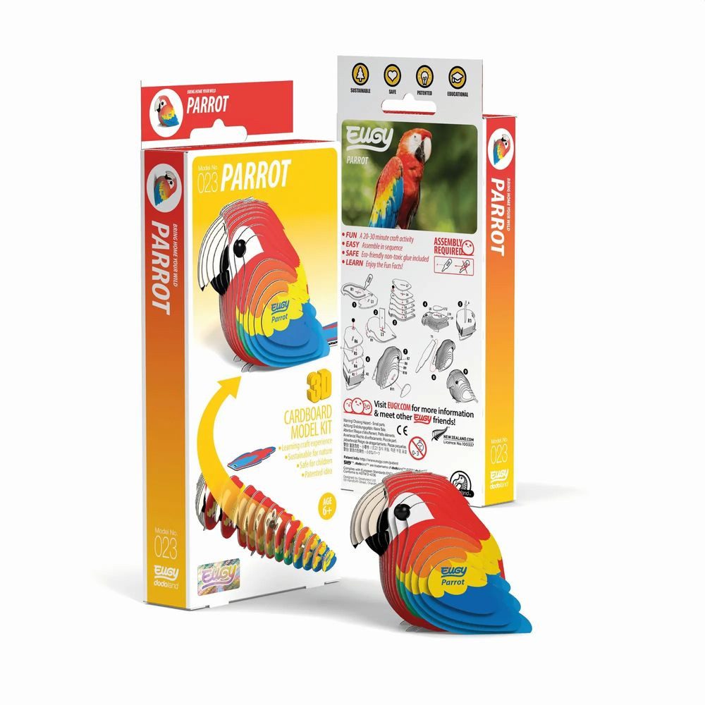 BrainBox Spiel EUGY - 3D Bastelset Papagei