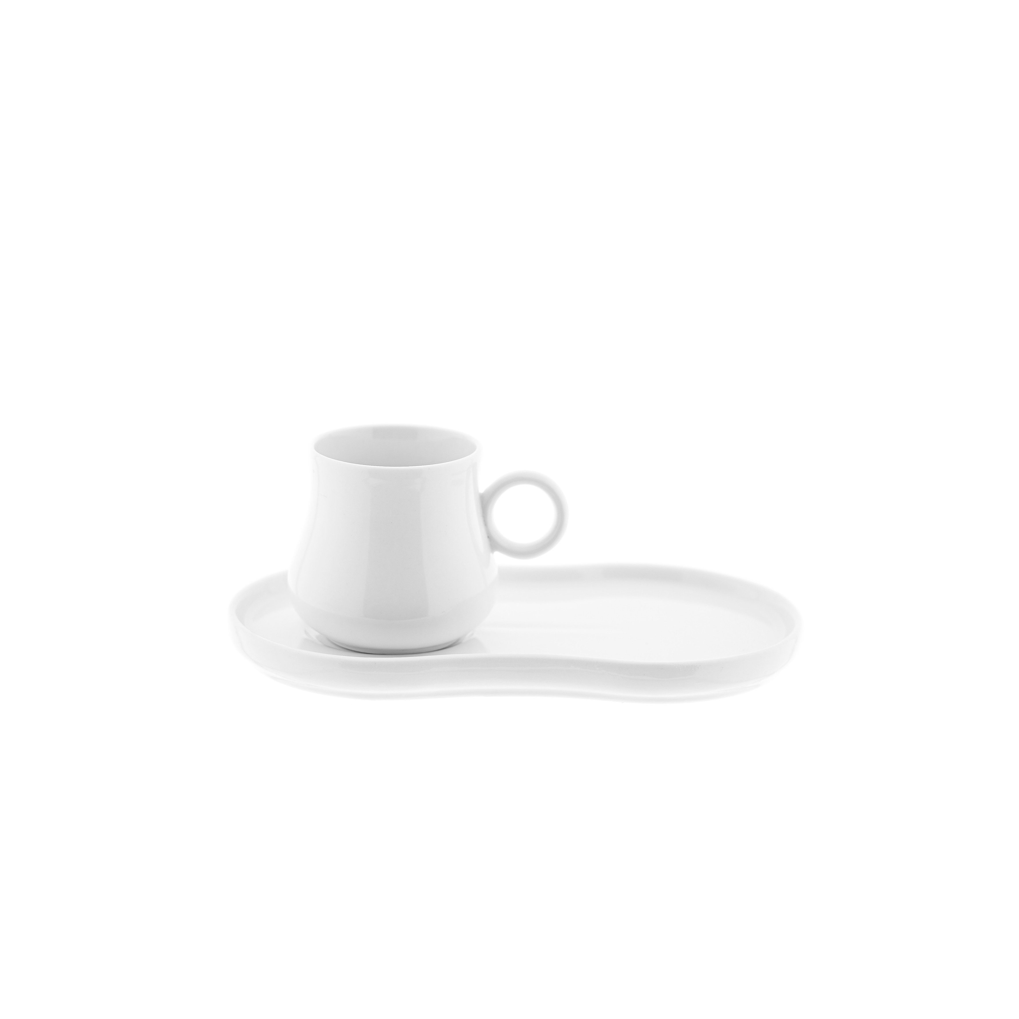 Mulex Kaffeeservice 12-teiliges Mokkatassen-Set aus Porzellan - 100 ml, Weiß (12-tlg), 6 Personen, Porzellan, 6x Mokkatassen, 6x Untertassen