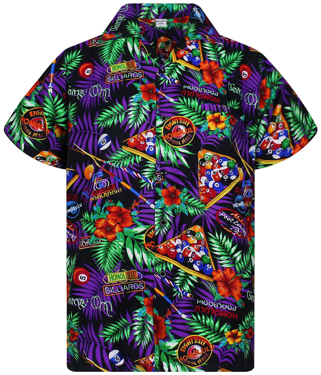 King Kameha Hawaiihemd Pool Billard Funky Hawaii-Hemd Herren Kurzarm Front- günstig online kaufen