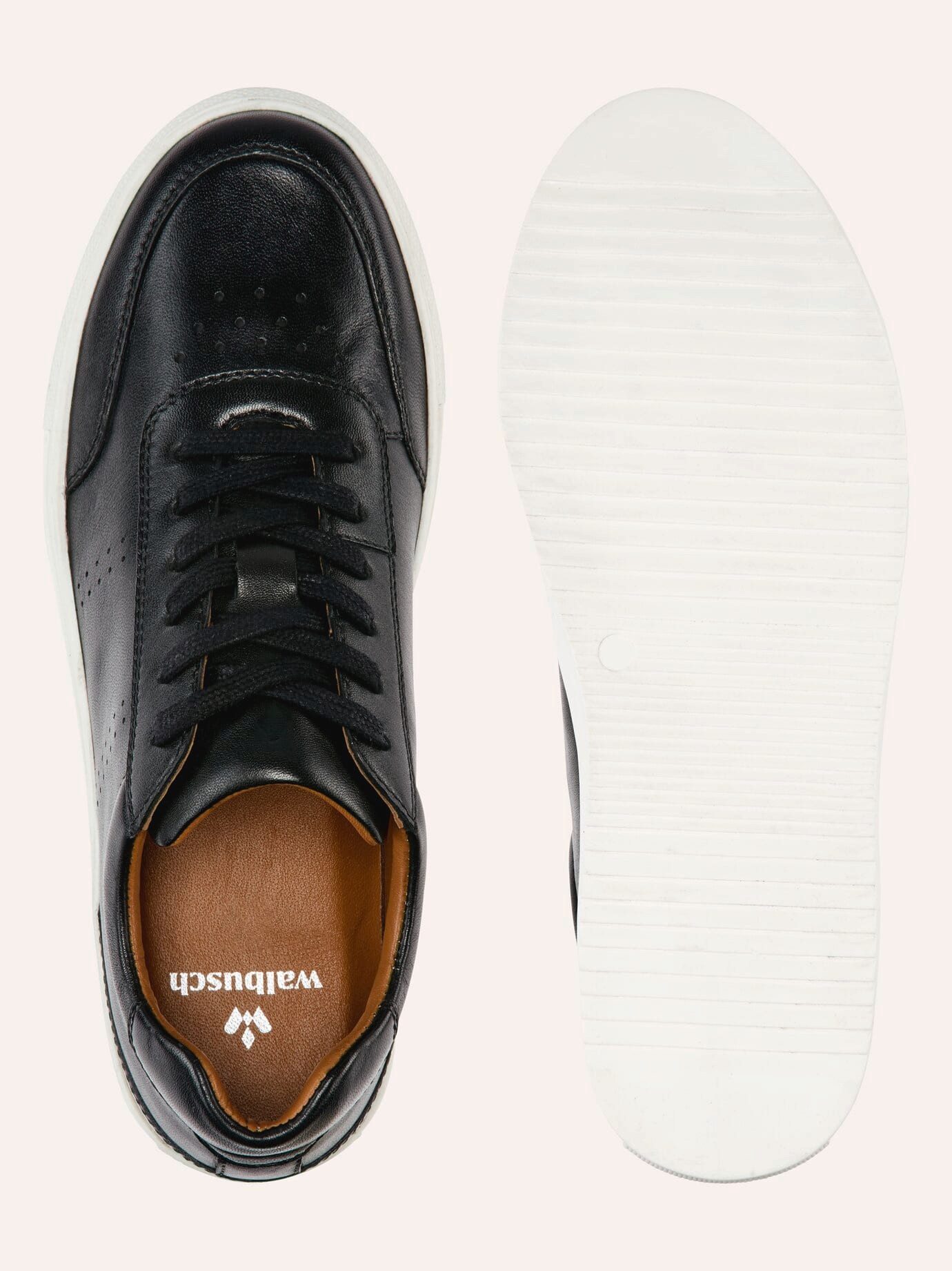 Walbusch Herren Classic-Tennis Sneaker perforiertes Leder rutschfest Sneaker