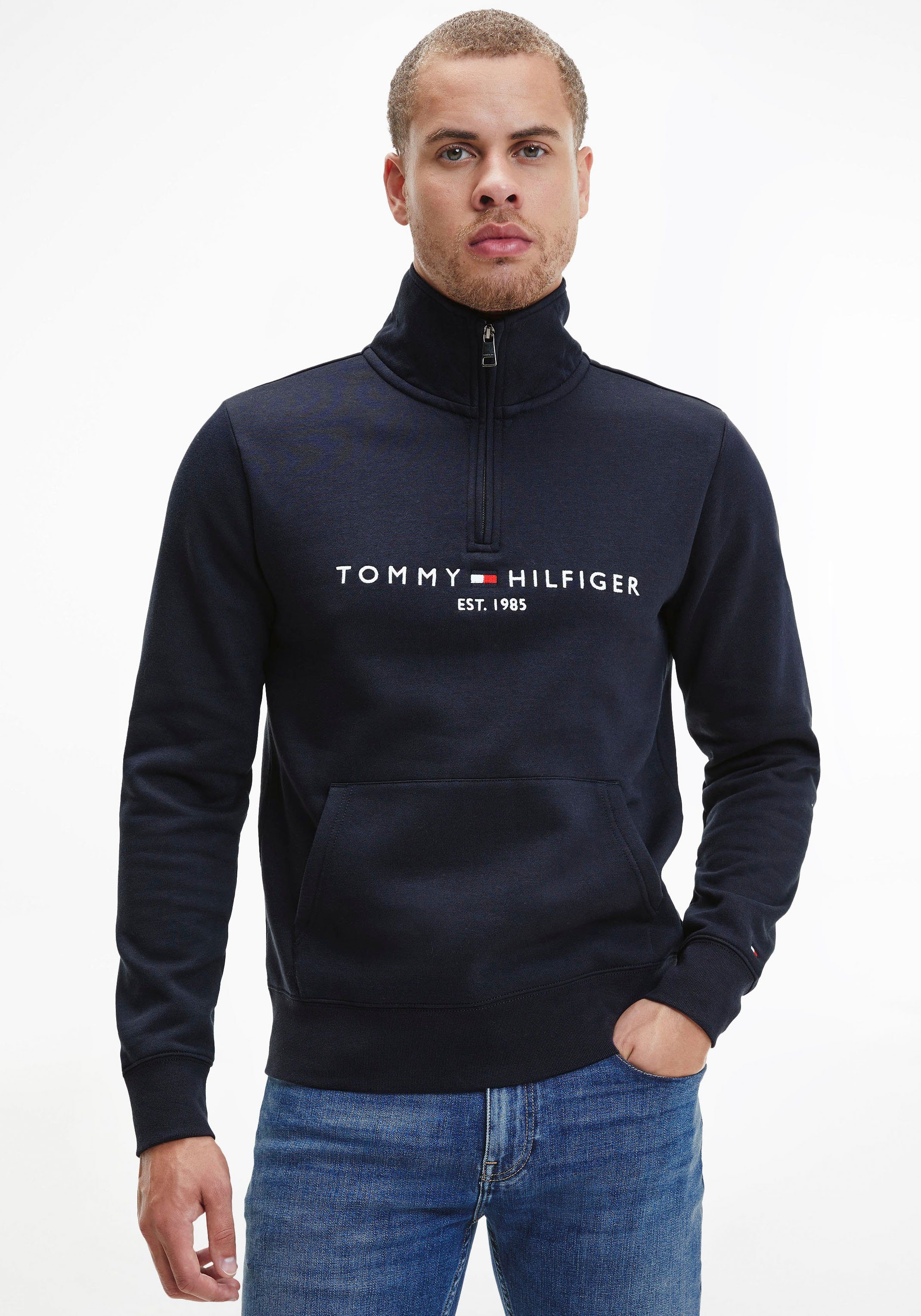 Tommy Hilfiger Sweatshirt TOMMY LOGO MOCKNECK desert sky