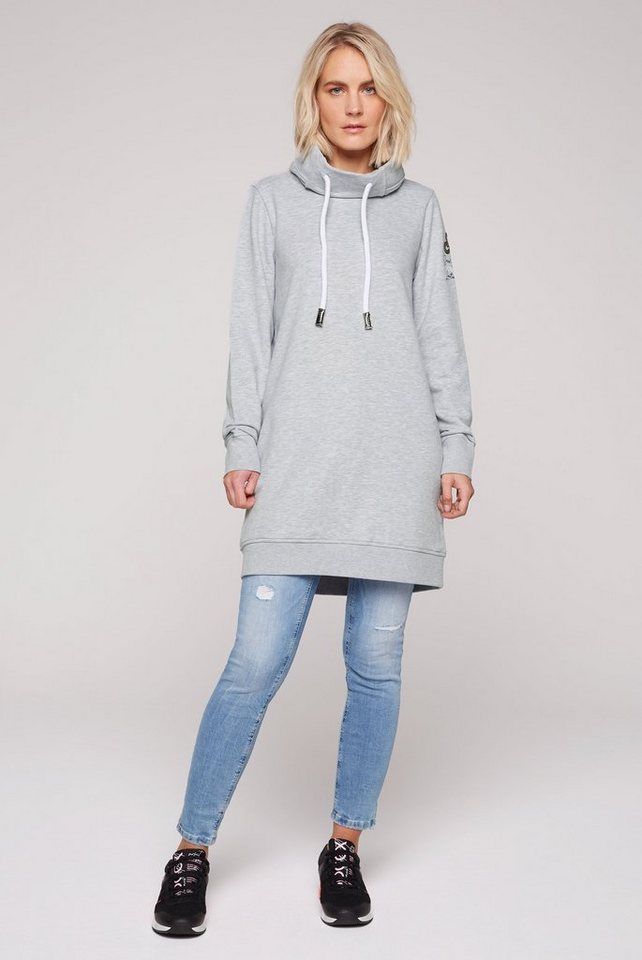 SOCCX Sweatkleid mit Rippbündchen an den Säumen, Rippbündchen an Ärmeln und  Saum