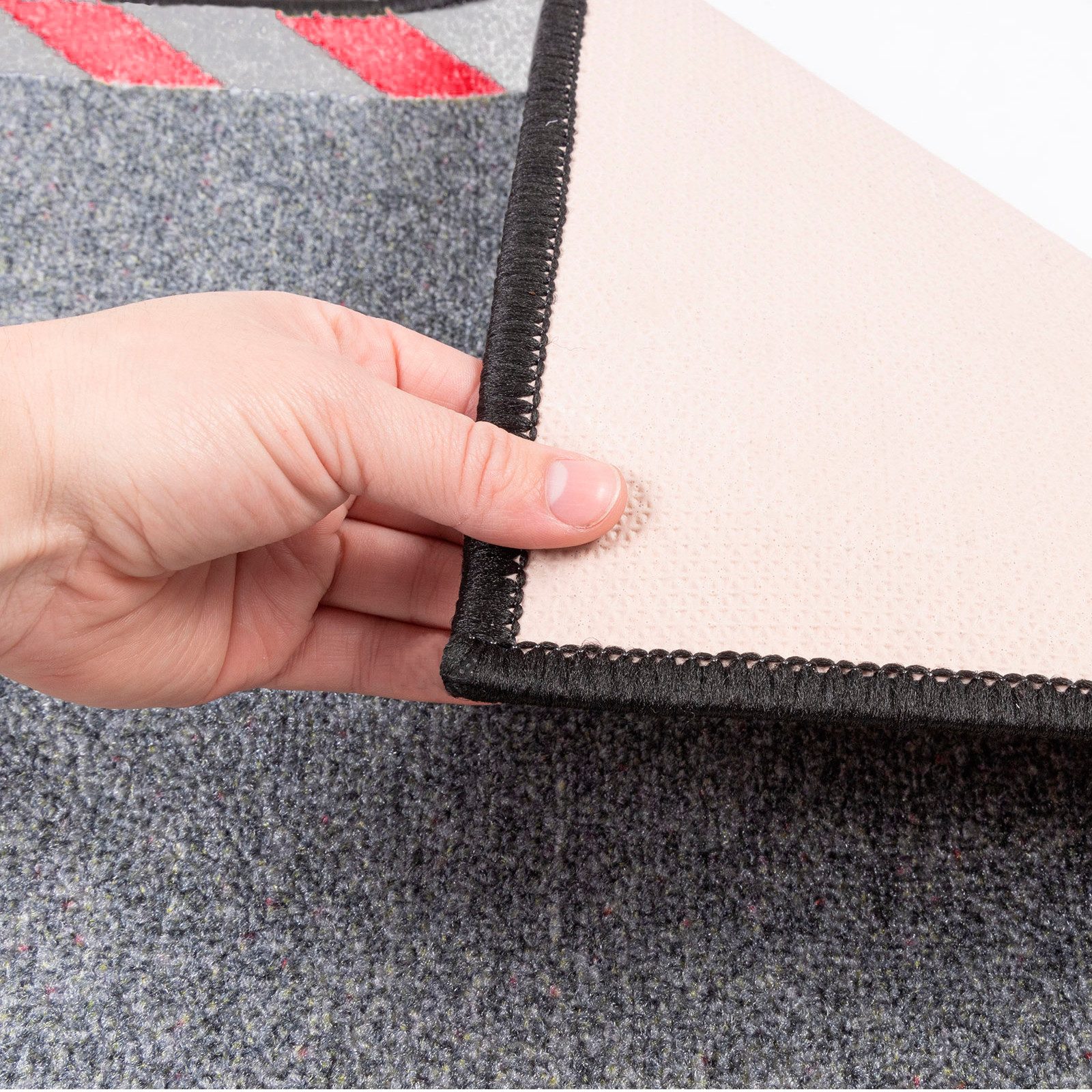 Floordirekt Bodenschutzmatte Kabelmatte mit Warnumrandung, Matte, waschbar – Bild 5 von 5