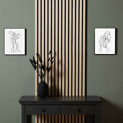 Homestyle4u Wandpaneel 1,2 oder 4 Paneele Holz Akustikpaneele 60x120 cm Natur, (1-tlg) schallreduzierende Wandverkleidung